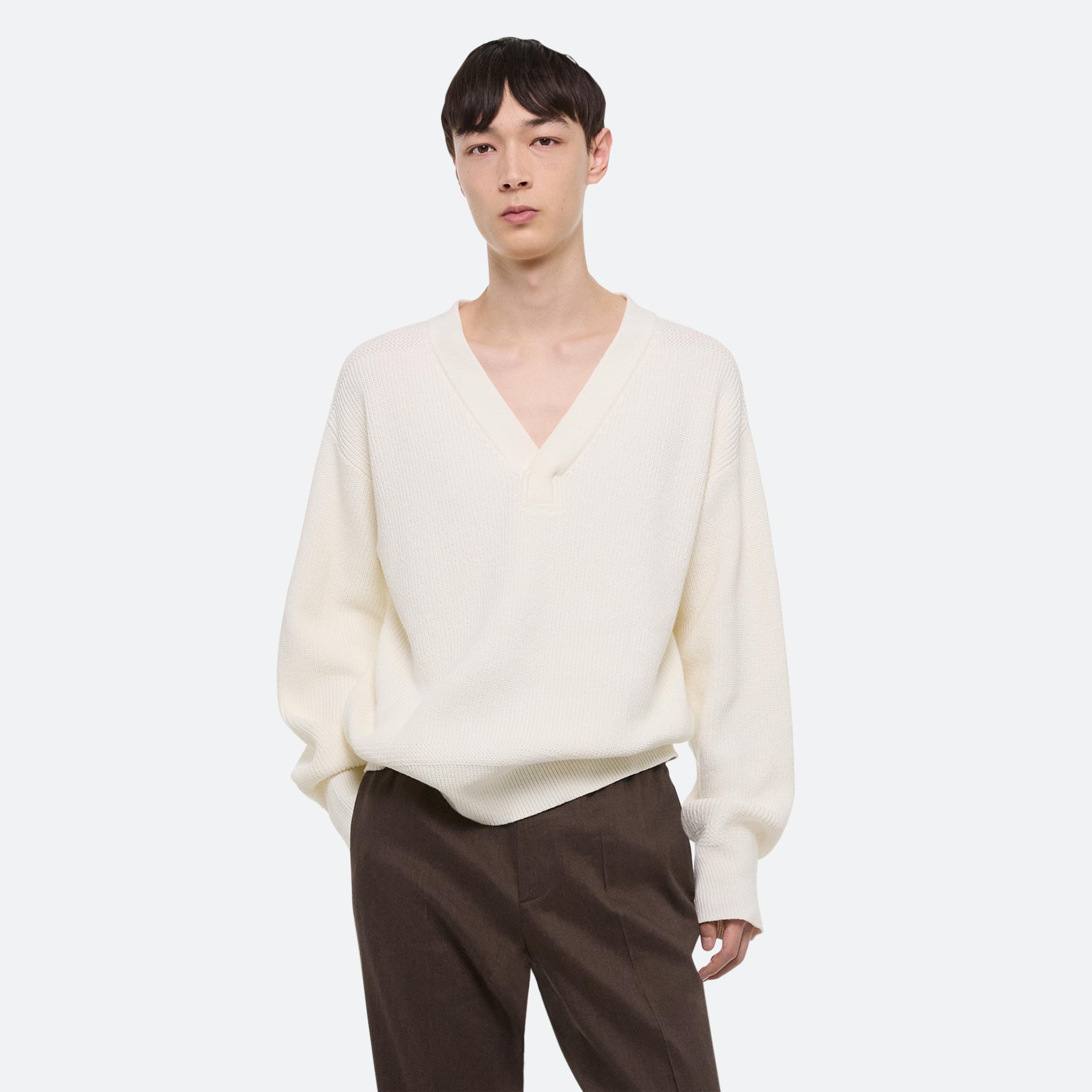 RIBBED V-NECK SWEATER - 8