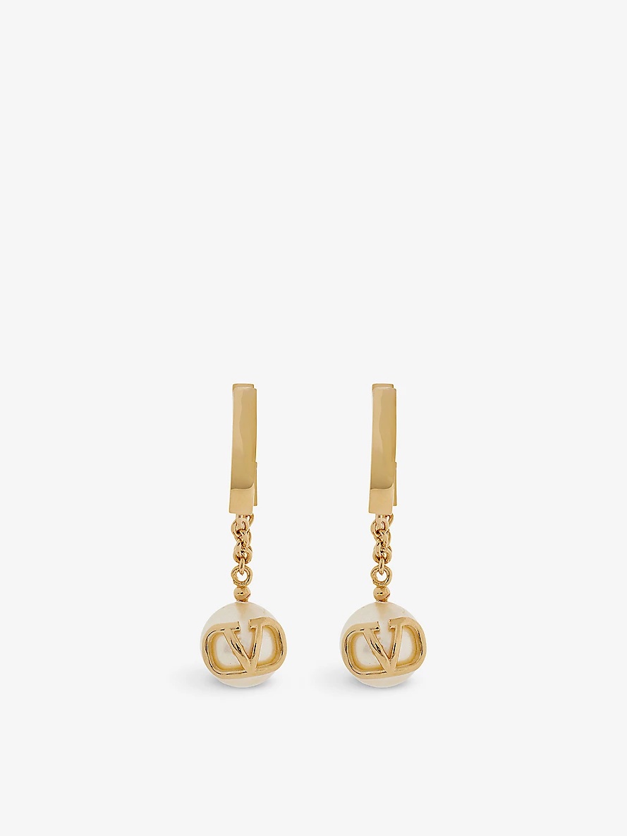 VLOGO brass and pearl earrings - 3