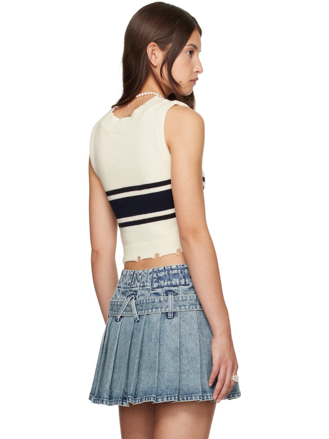 Off-White Destroyed Rib Round Neck Vest - 3