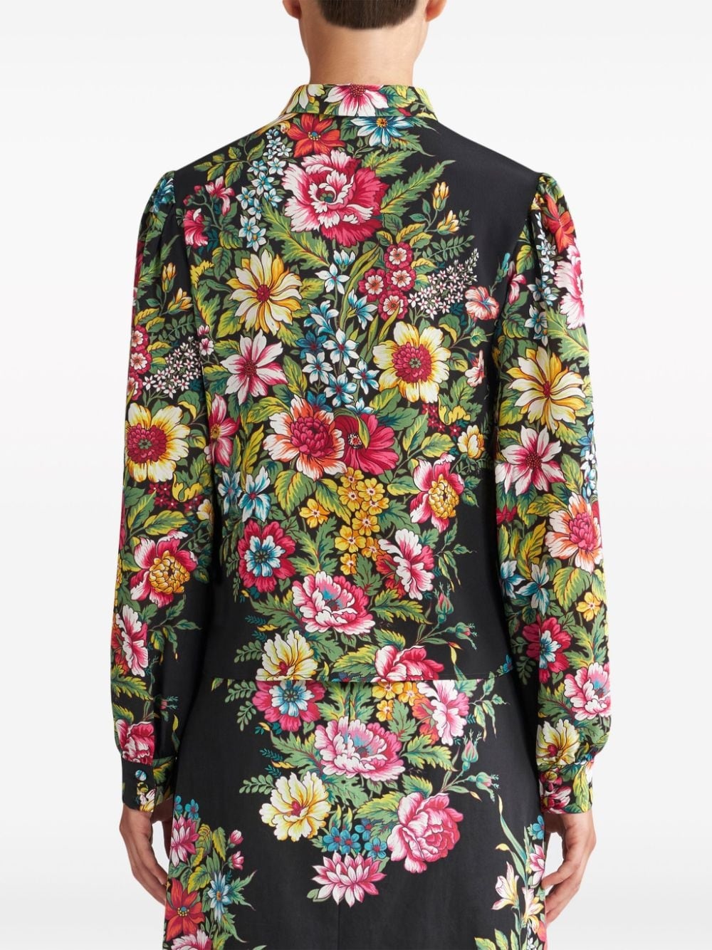 floral-print silk shirt - 4