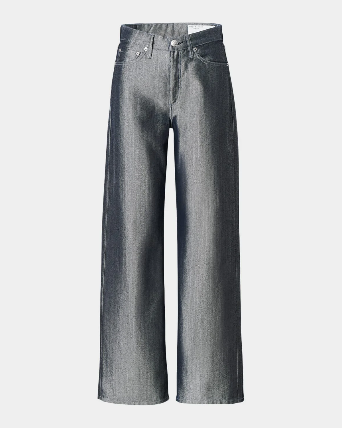 Logan Metallic Wide-Leg Jeans - 1