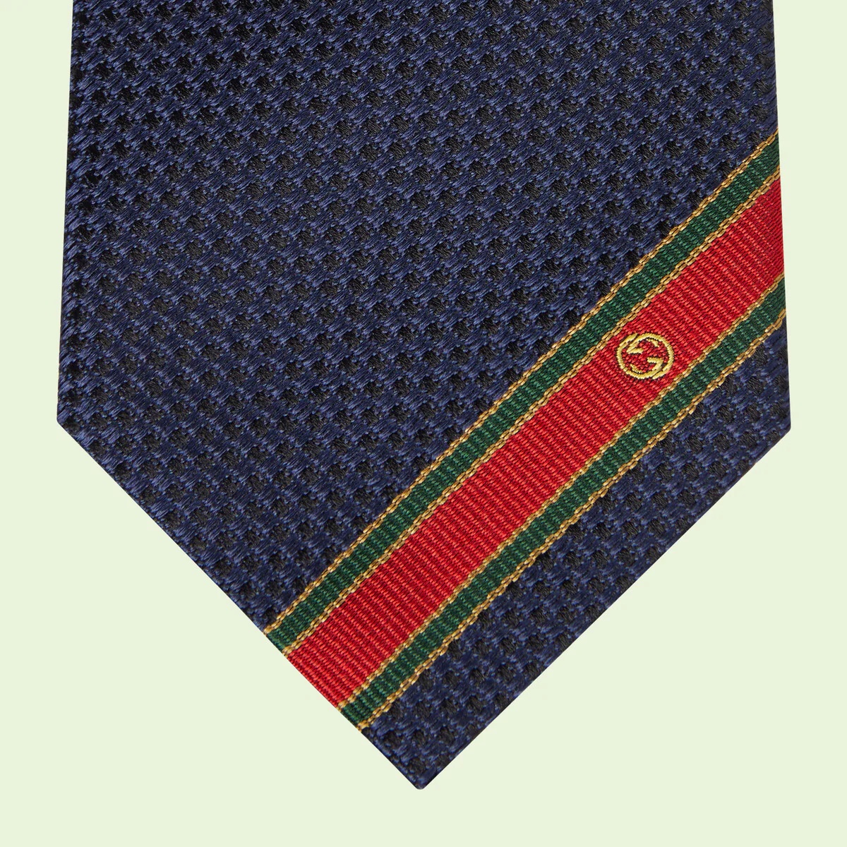 Silk tie with Interlocking G Web detail - 4
