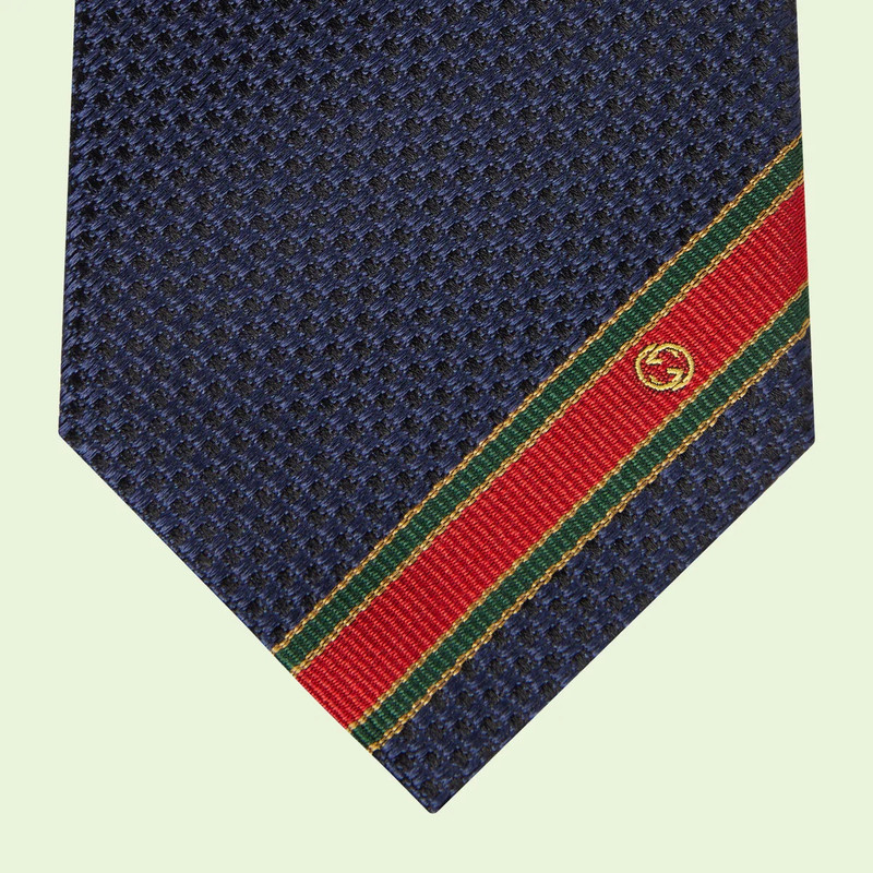 Silk tie with Interlocking G Web detail 4