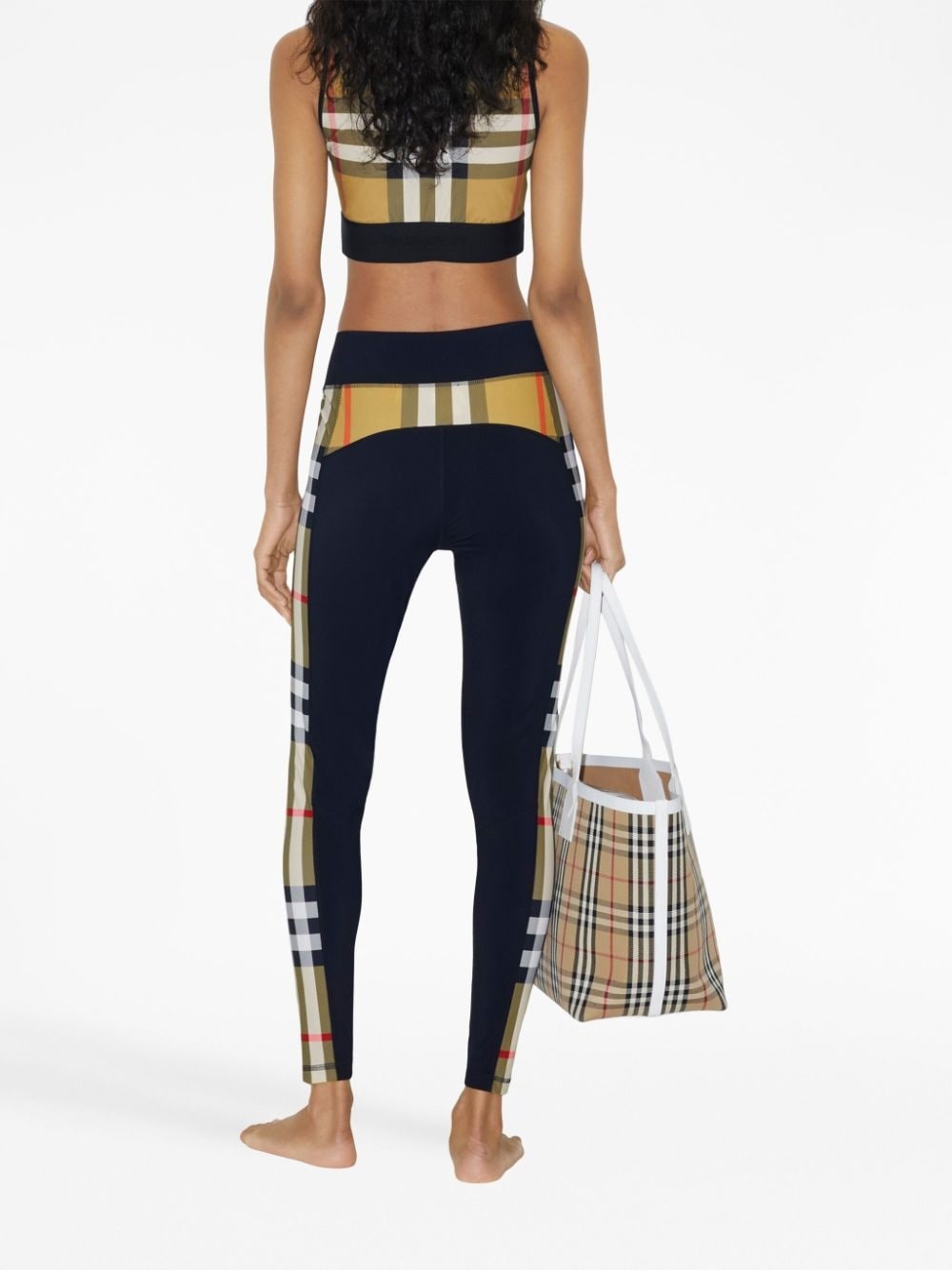 Vintage Check-pattern sleeveless crop top - 4