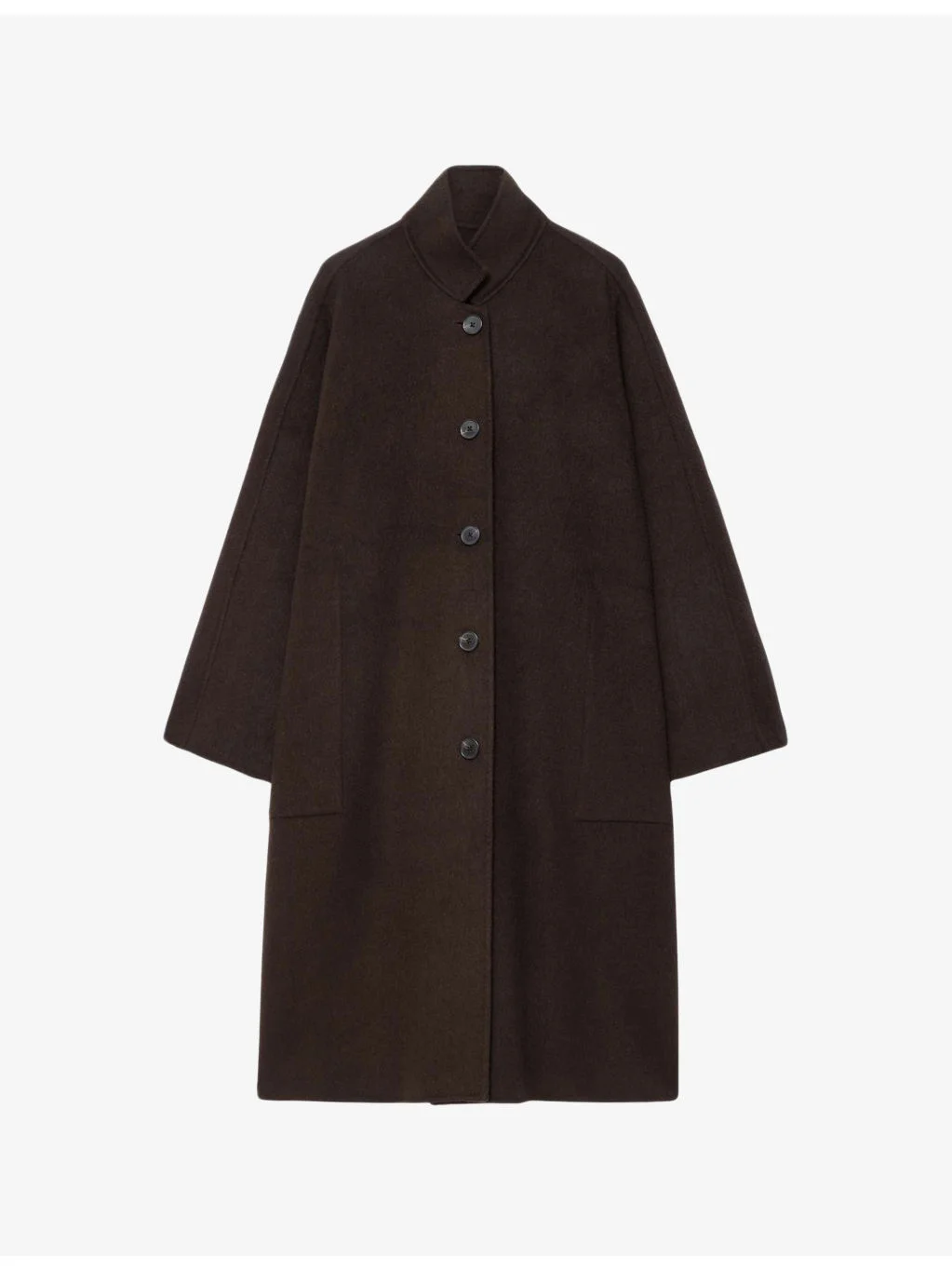 Effie Funnel-Neck Wool-Blend Coat - 1