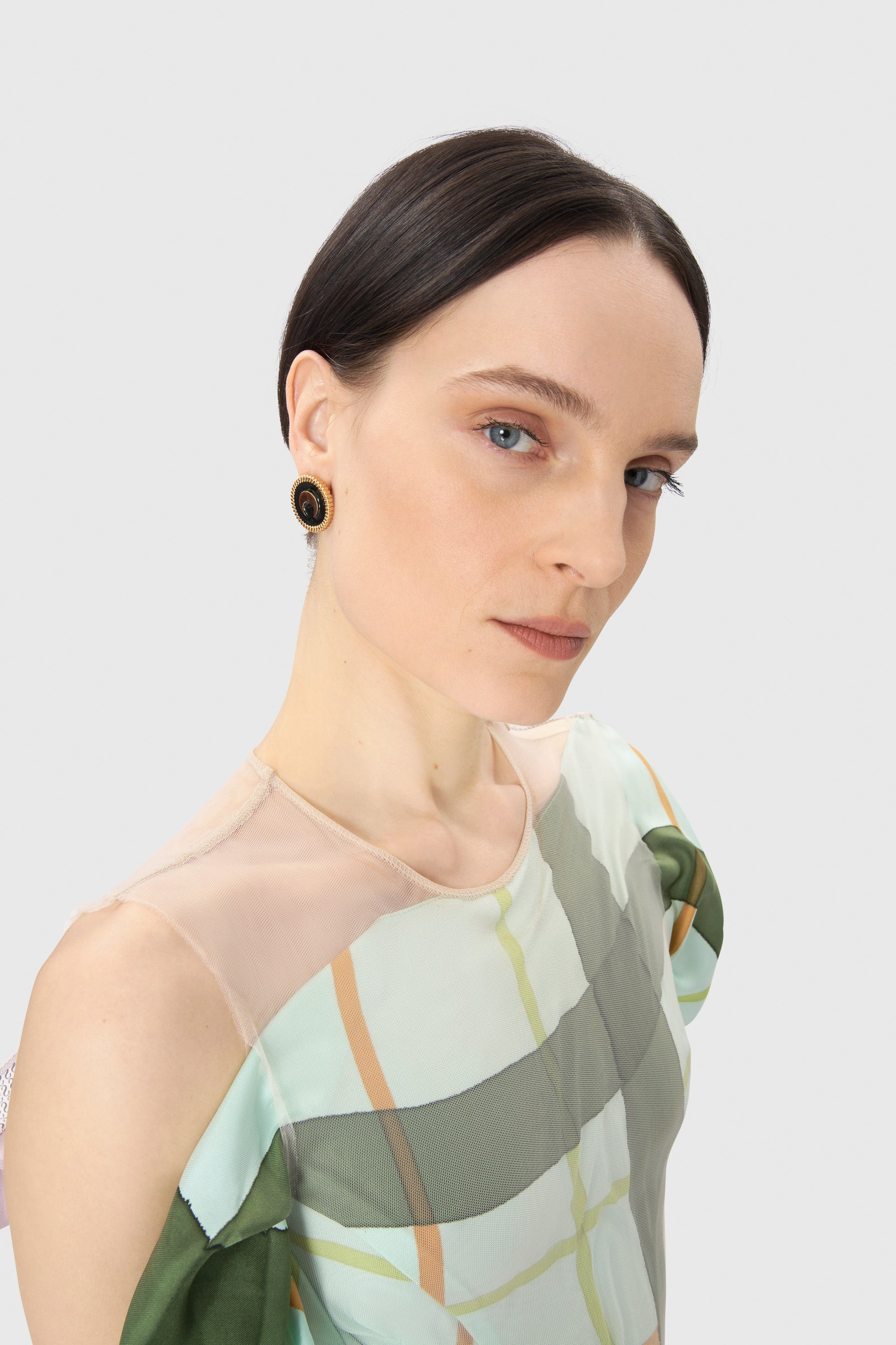 Regenerated Silk Scarves Long Fitted Dress - 3