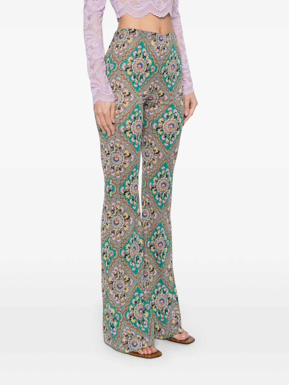 floral-print trousers - 3
