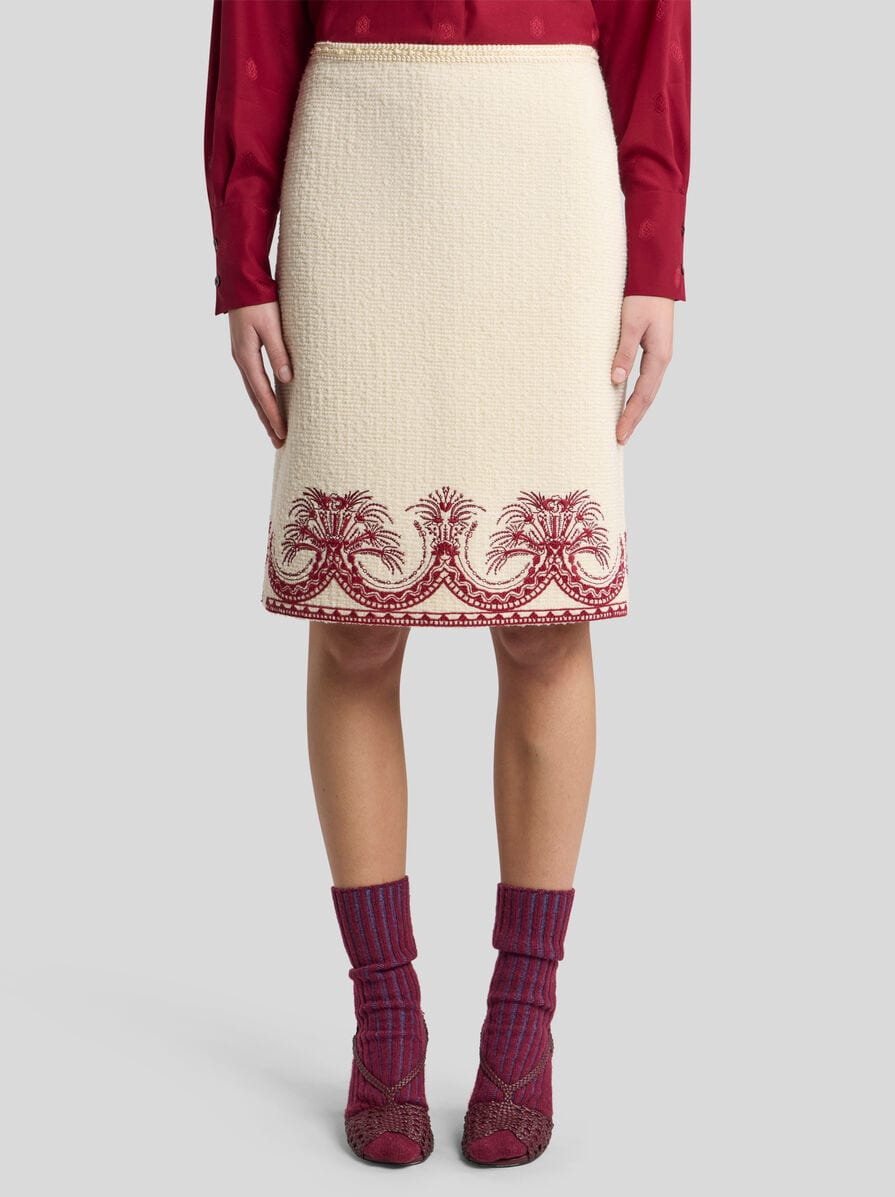 WOOL BOUCLÉ PENCIL SKIRT - 2