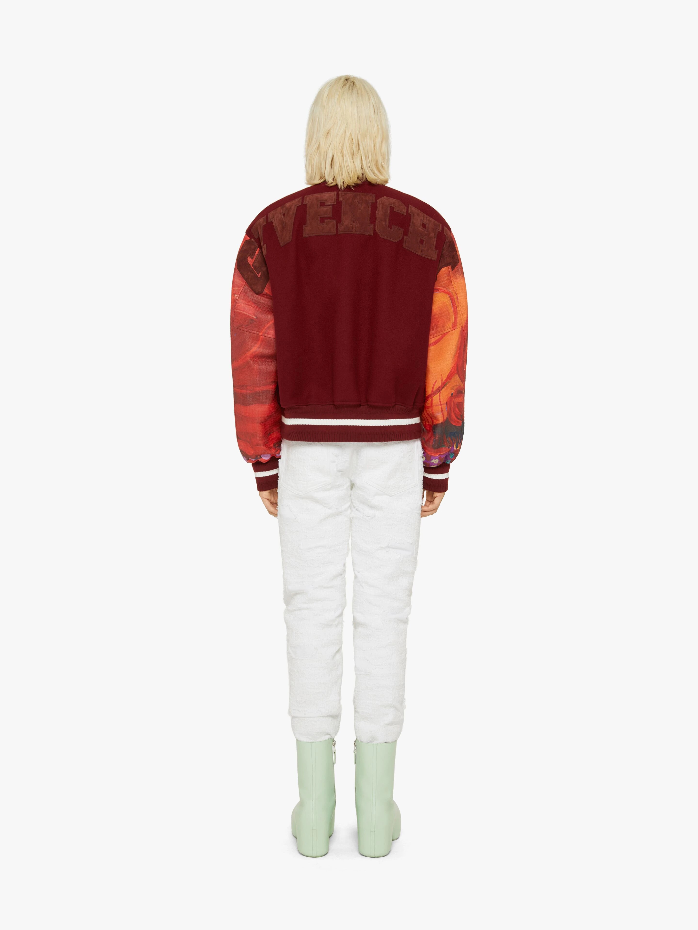 BOMBER JACKET IN WOOL AND 4G GIVENCHY DEVIL LEATHER - 4