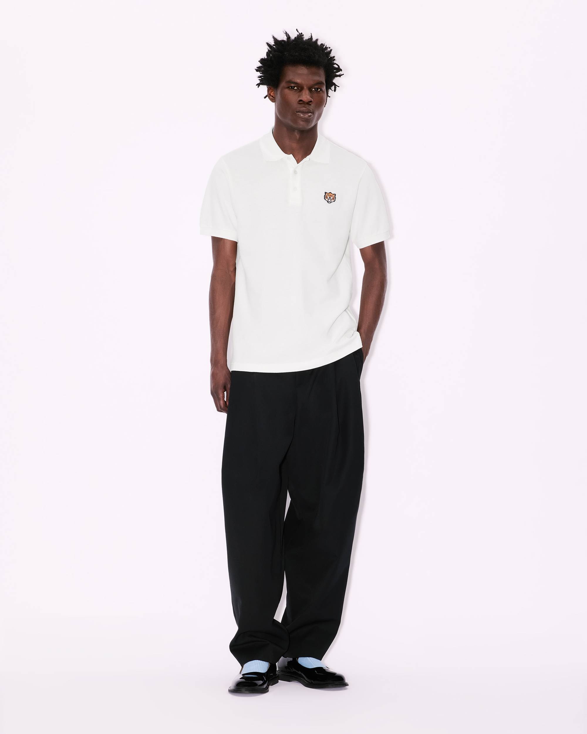 'KENZO Happy Tiger' embroidered slim polo in cotton - 5