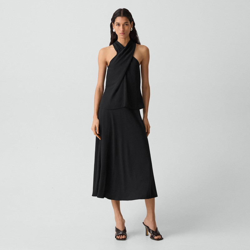 Fluid Pull-On Skirt in Washed Twill 2
