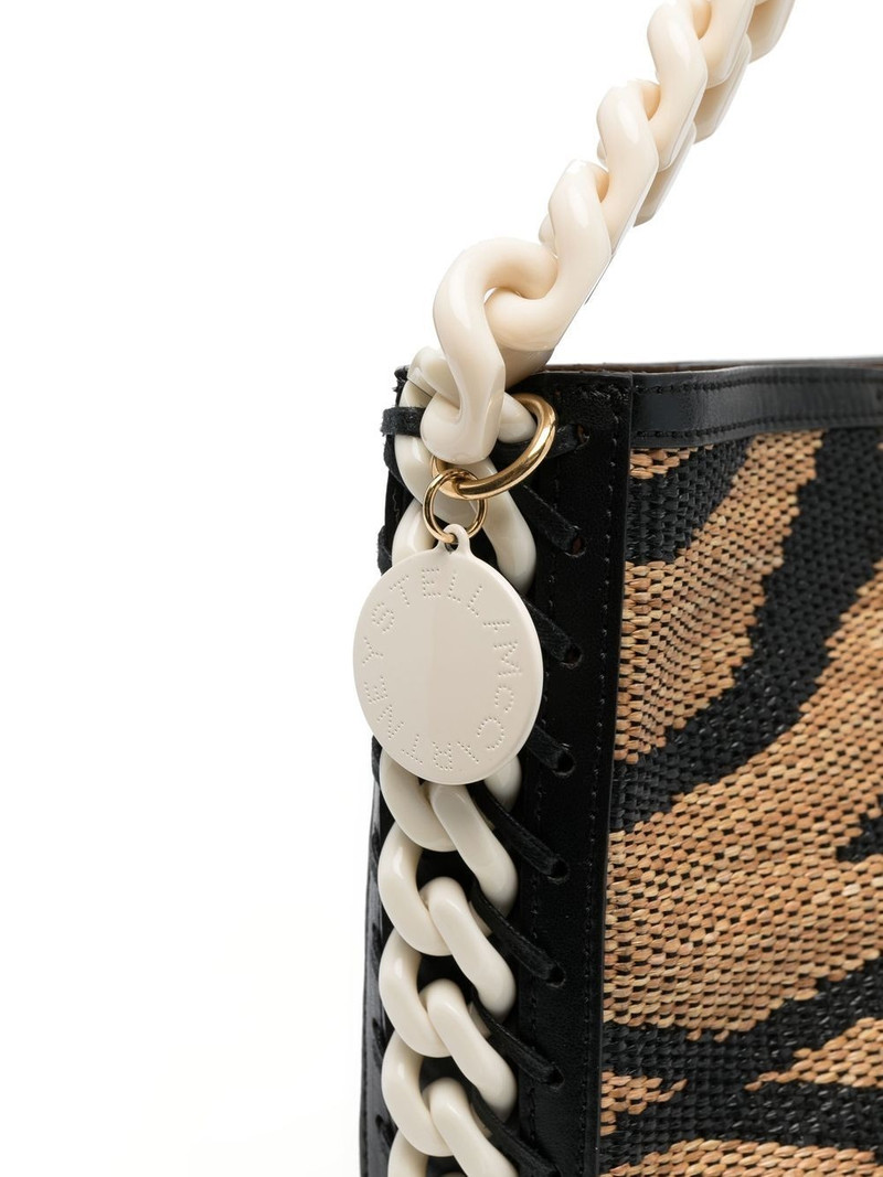 tiger jacquard raffia bucket bag 5