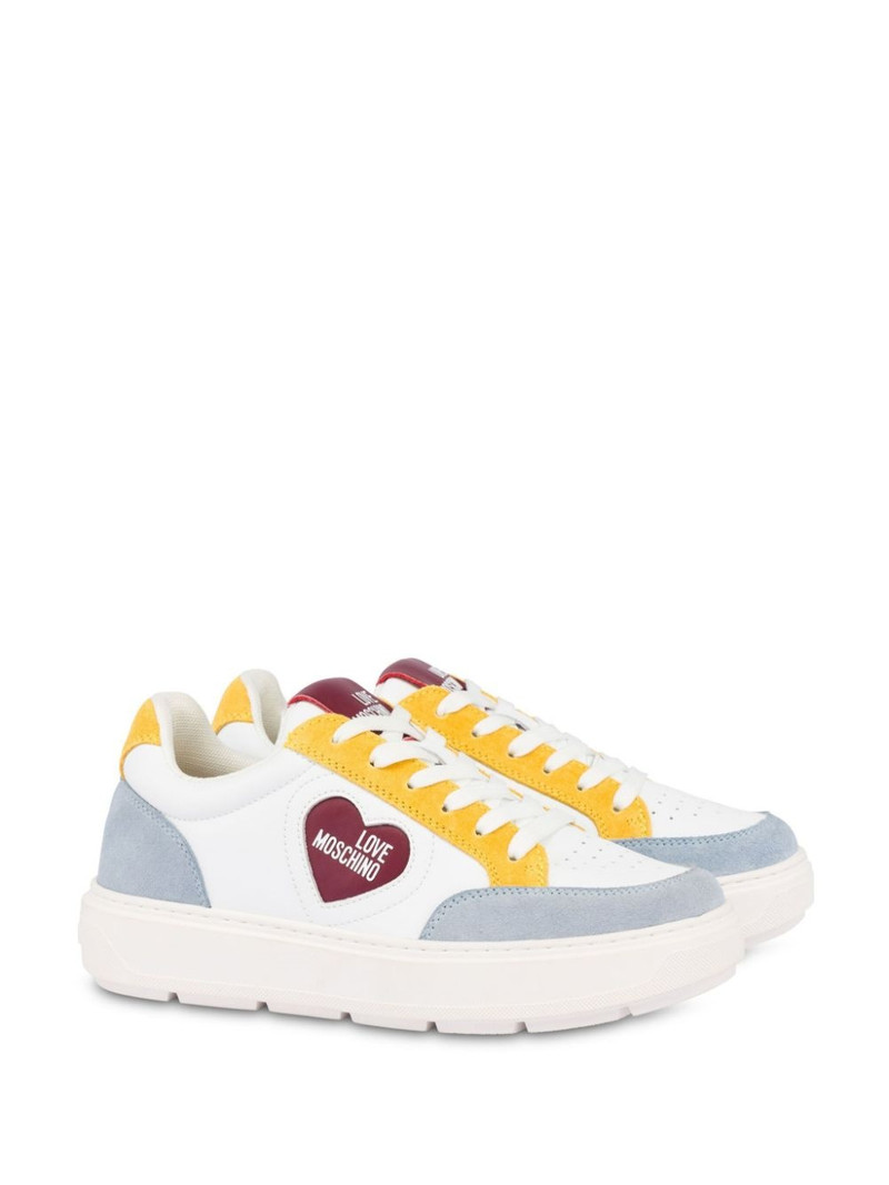 Moschino logo-patch panelled sneakers outlook