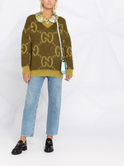 GUCCI GG motif intarsia knit jumper outlook