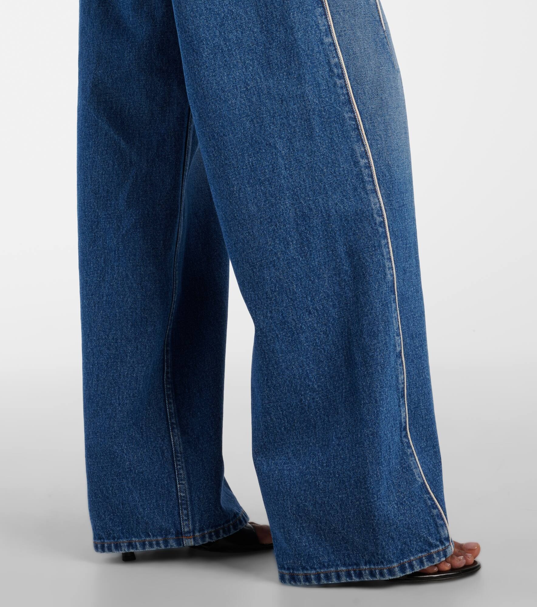 Belted high-rise wide-leg jeans - 6