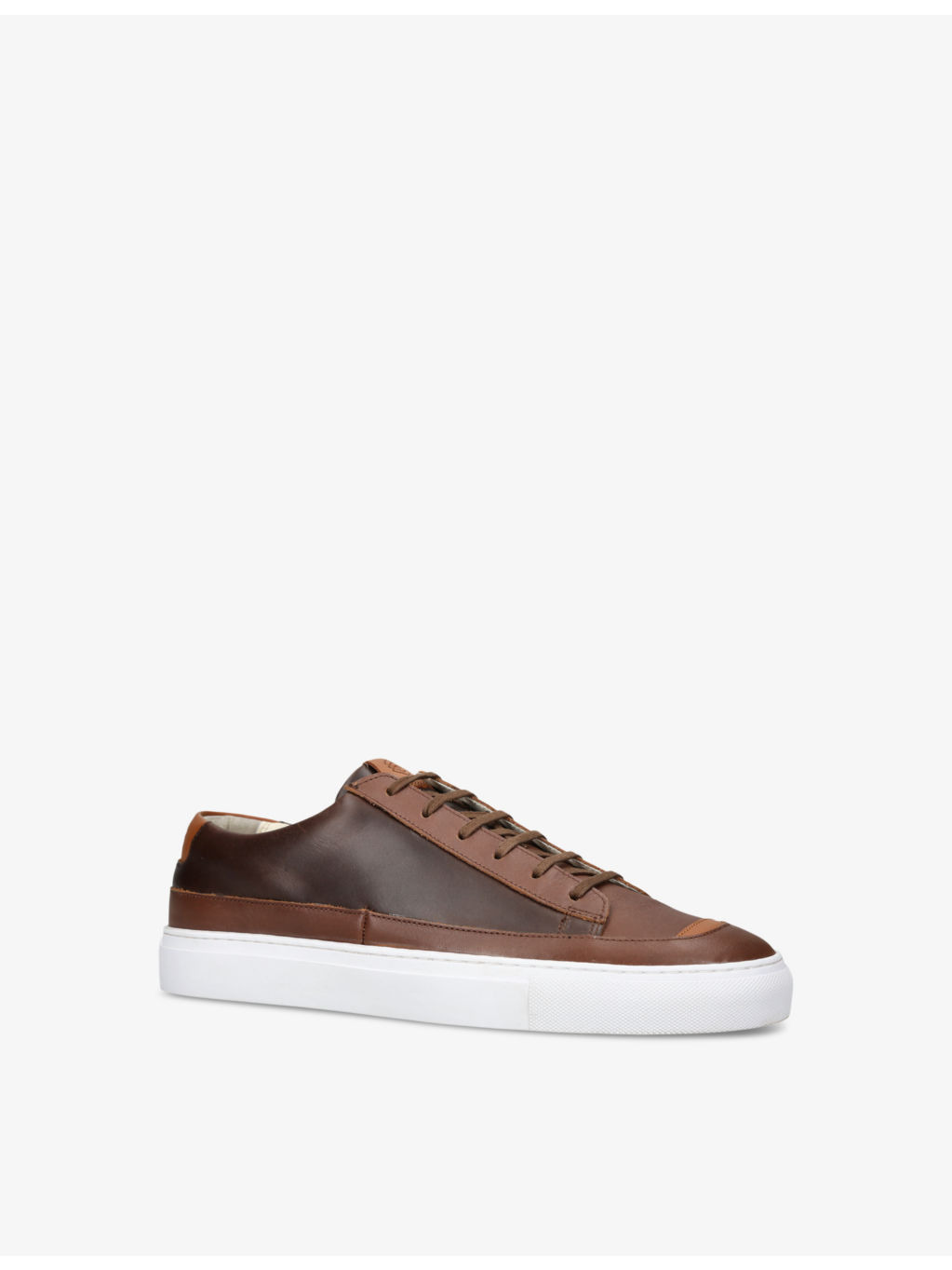 D-Stock recycled-leather low-top trainers - 3