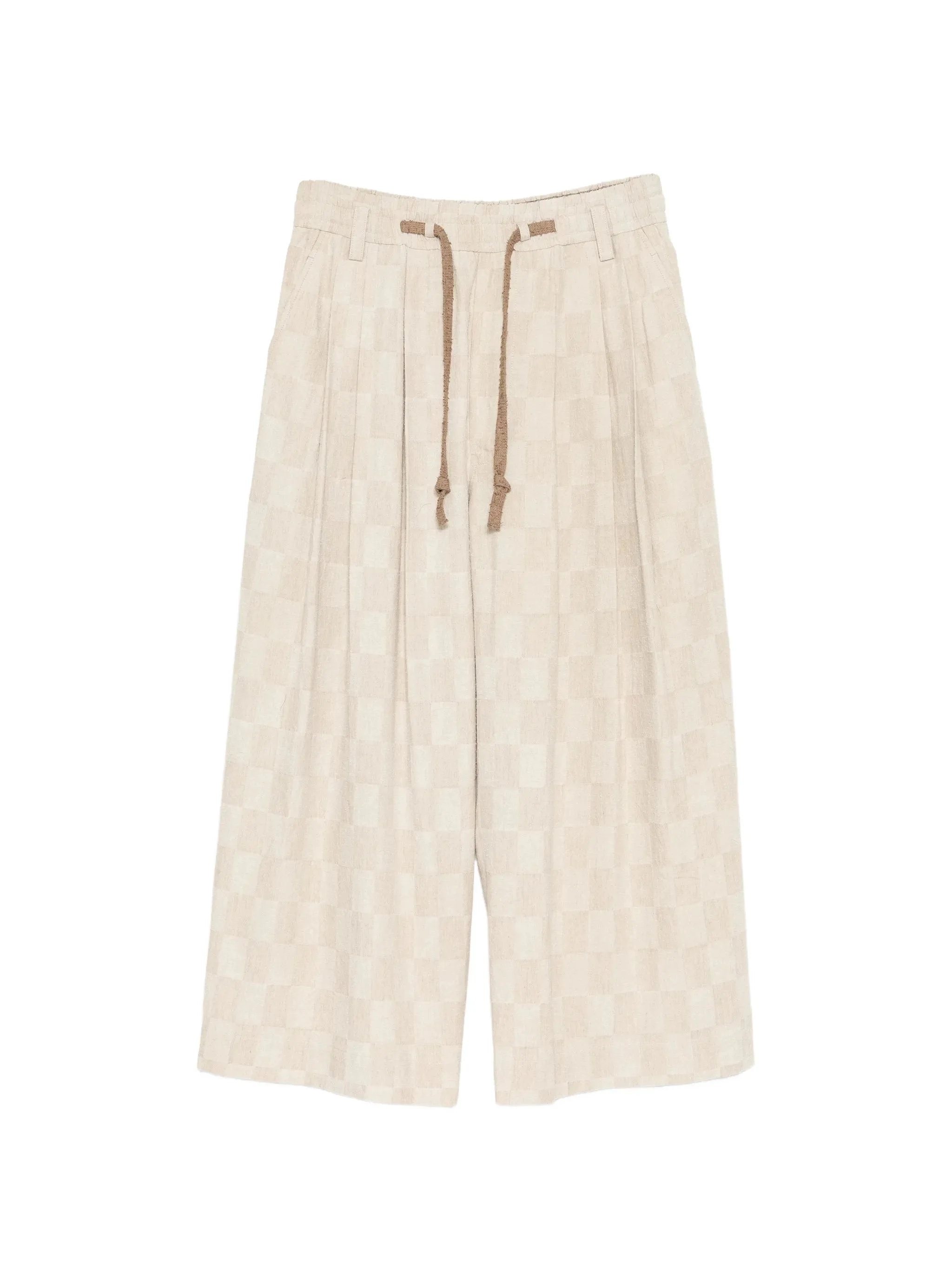 CHECKERED DRAWSTRING TROUSERS - 1