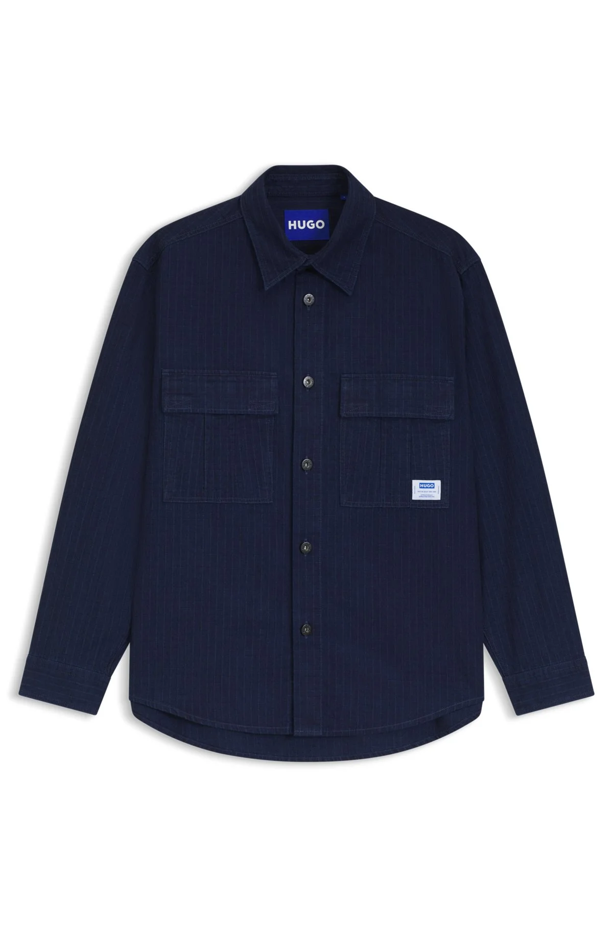 OVERSIZE-FIT SHIRT IN DENIM-LOOK STRUCTURED RIPSTOP FABRIC - 1