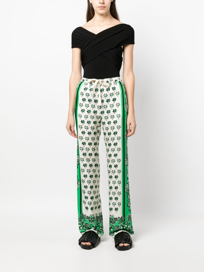 Valentino floral-print silk trousers outlook