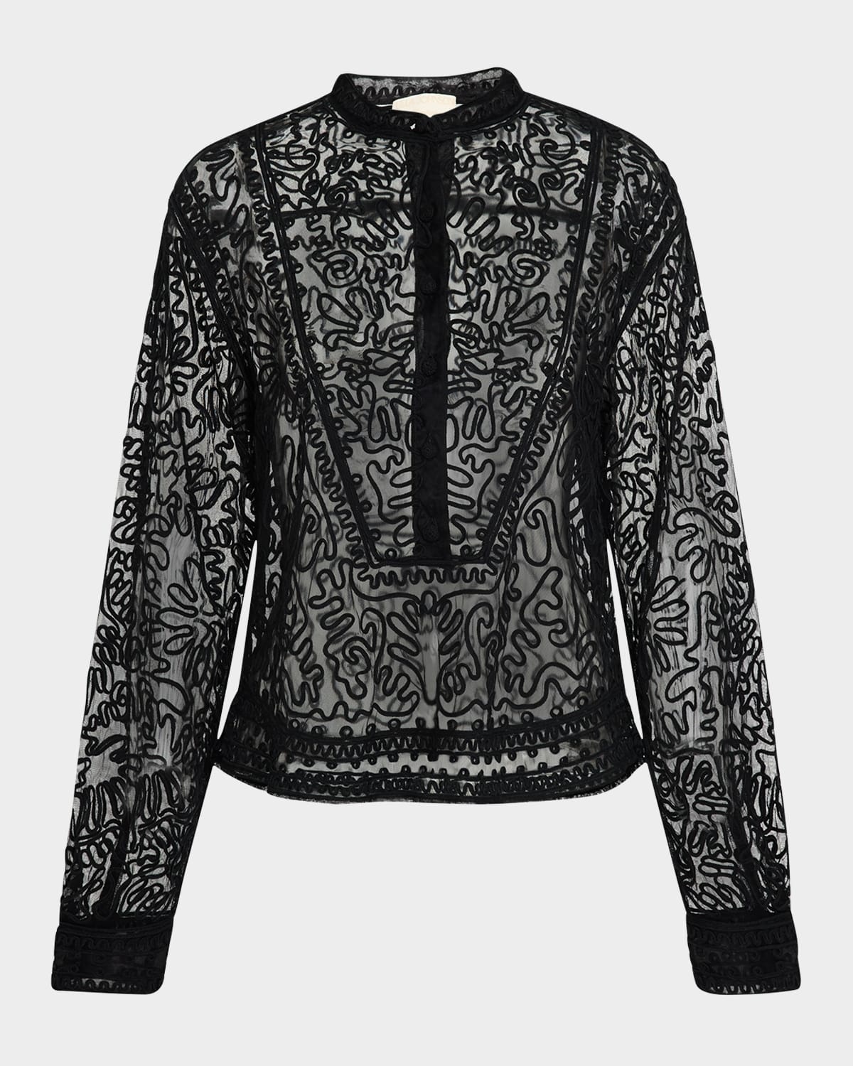 Esme Sheer Embroidered Blouse - 1
