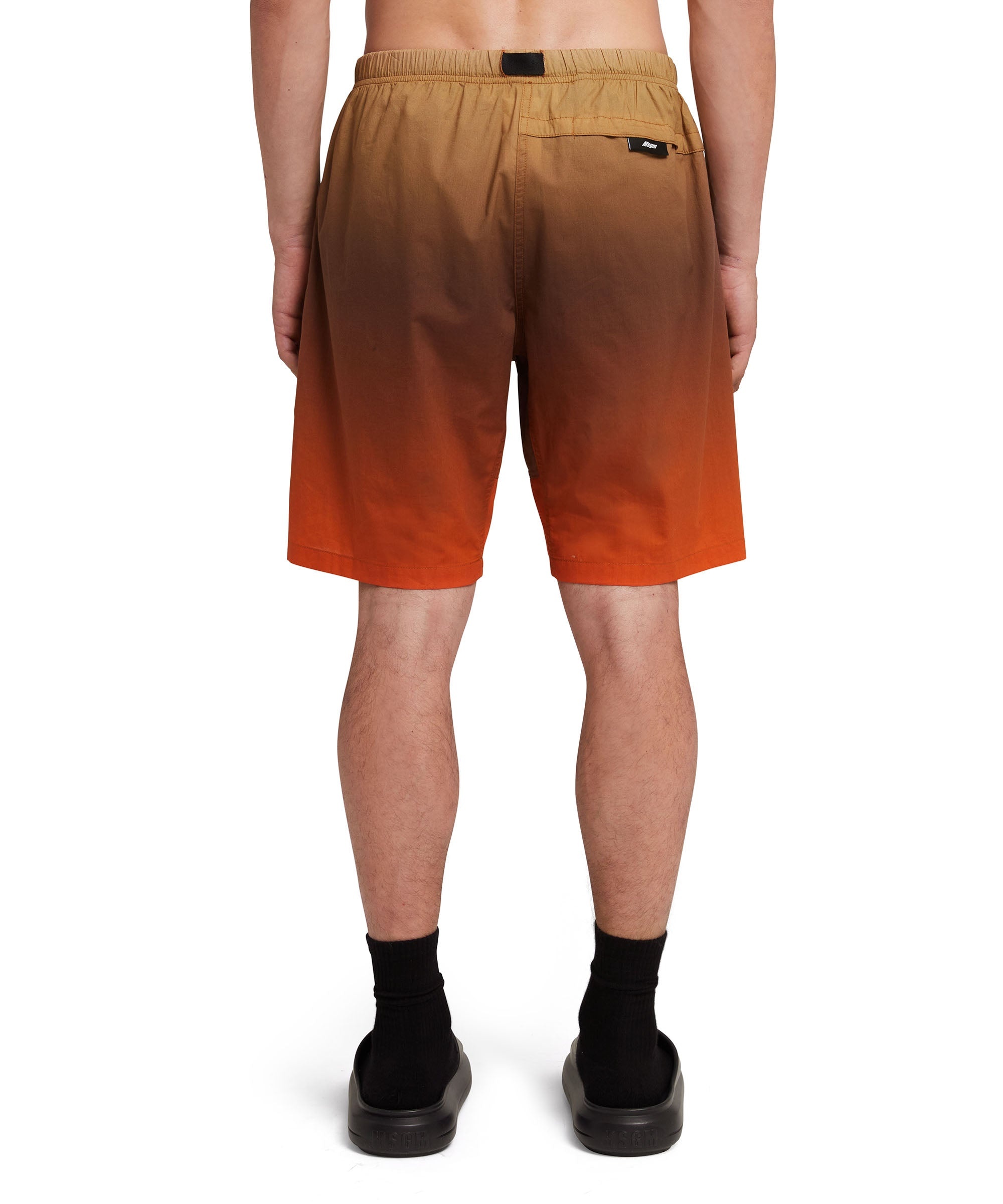 Poplin cotton shorts with faded print - 3