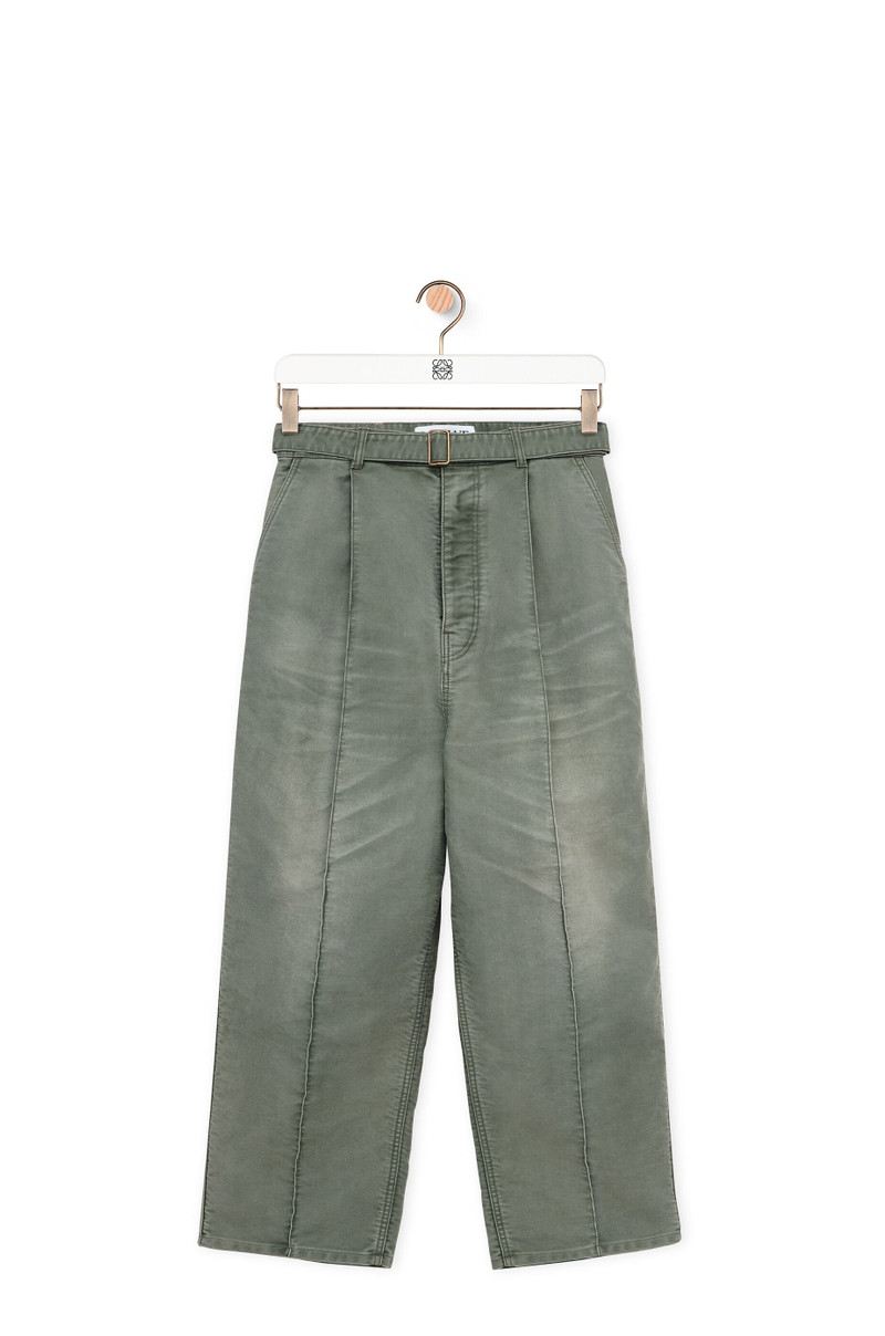 Low crotch trousers in denim 1