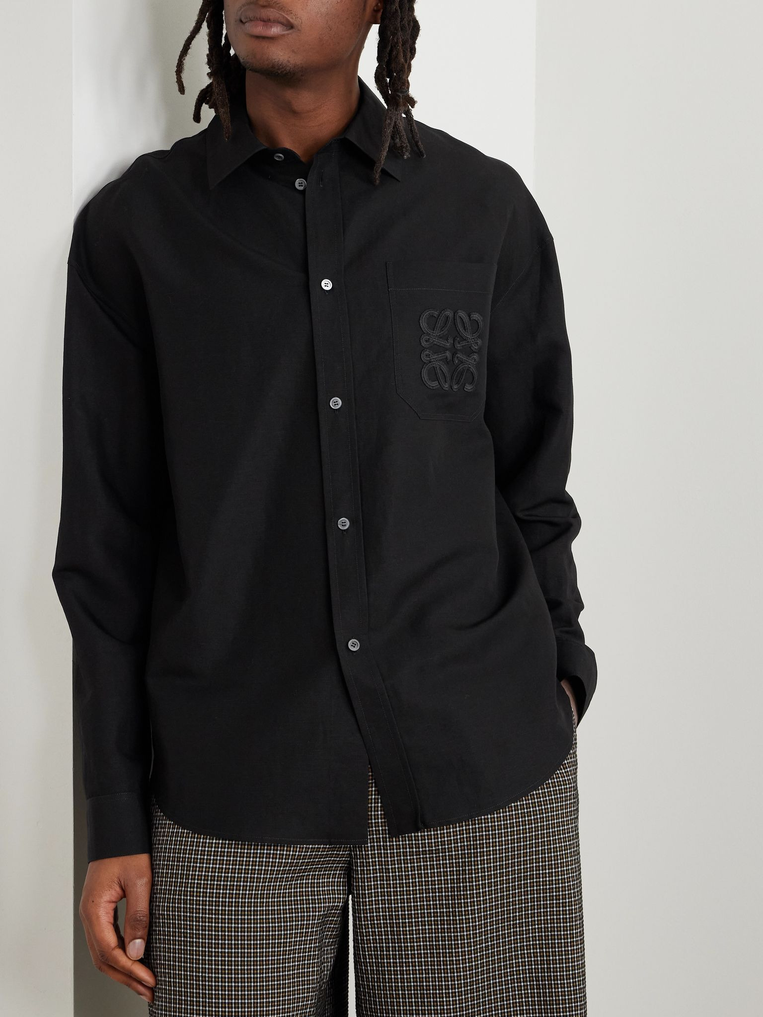 + Paula's Ibiza Logo-Embroidered Woven Shirt Black - 3