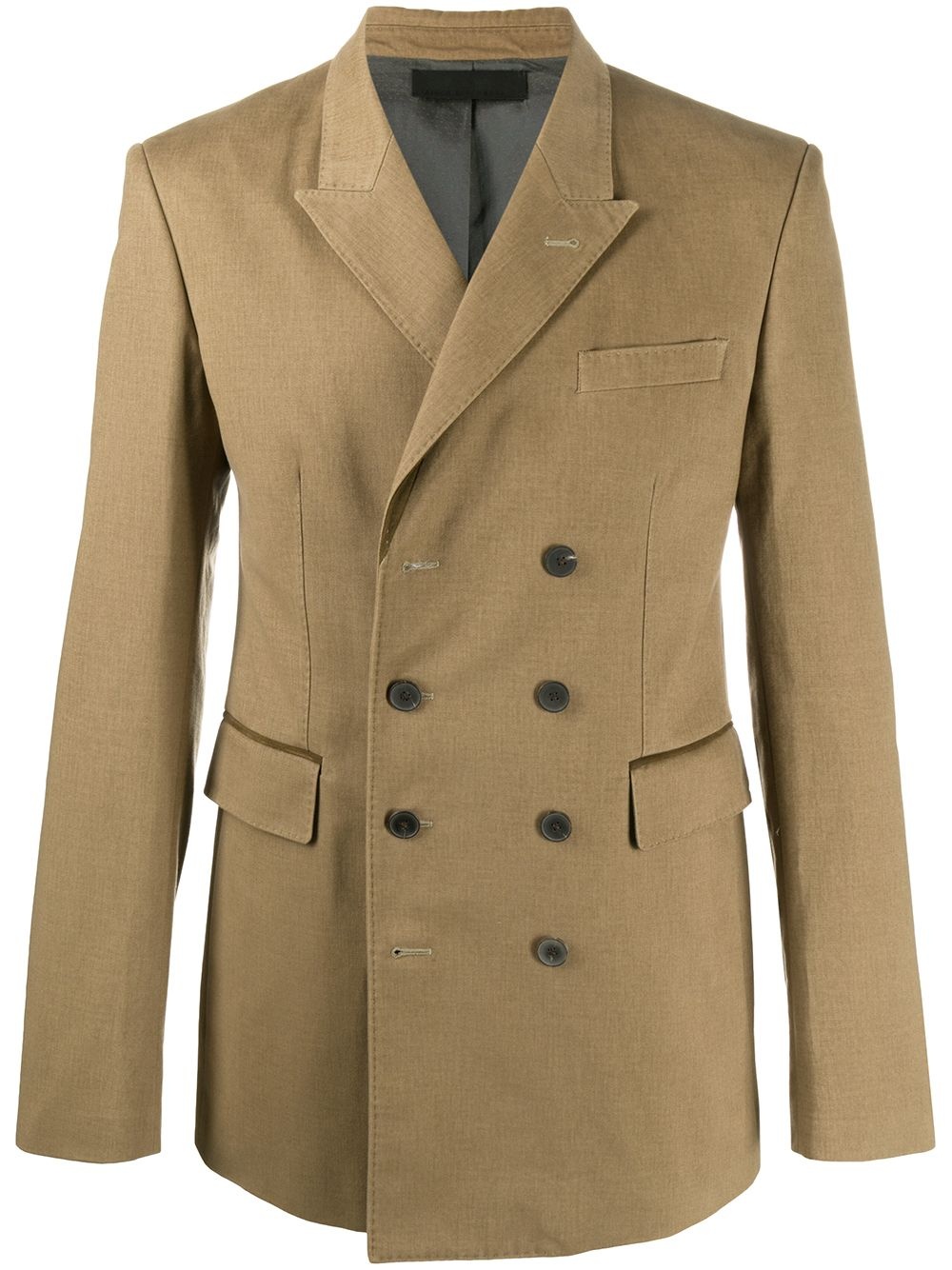 fitted double-breasted coat - 1