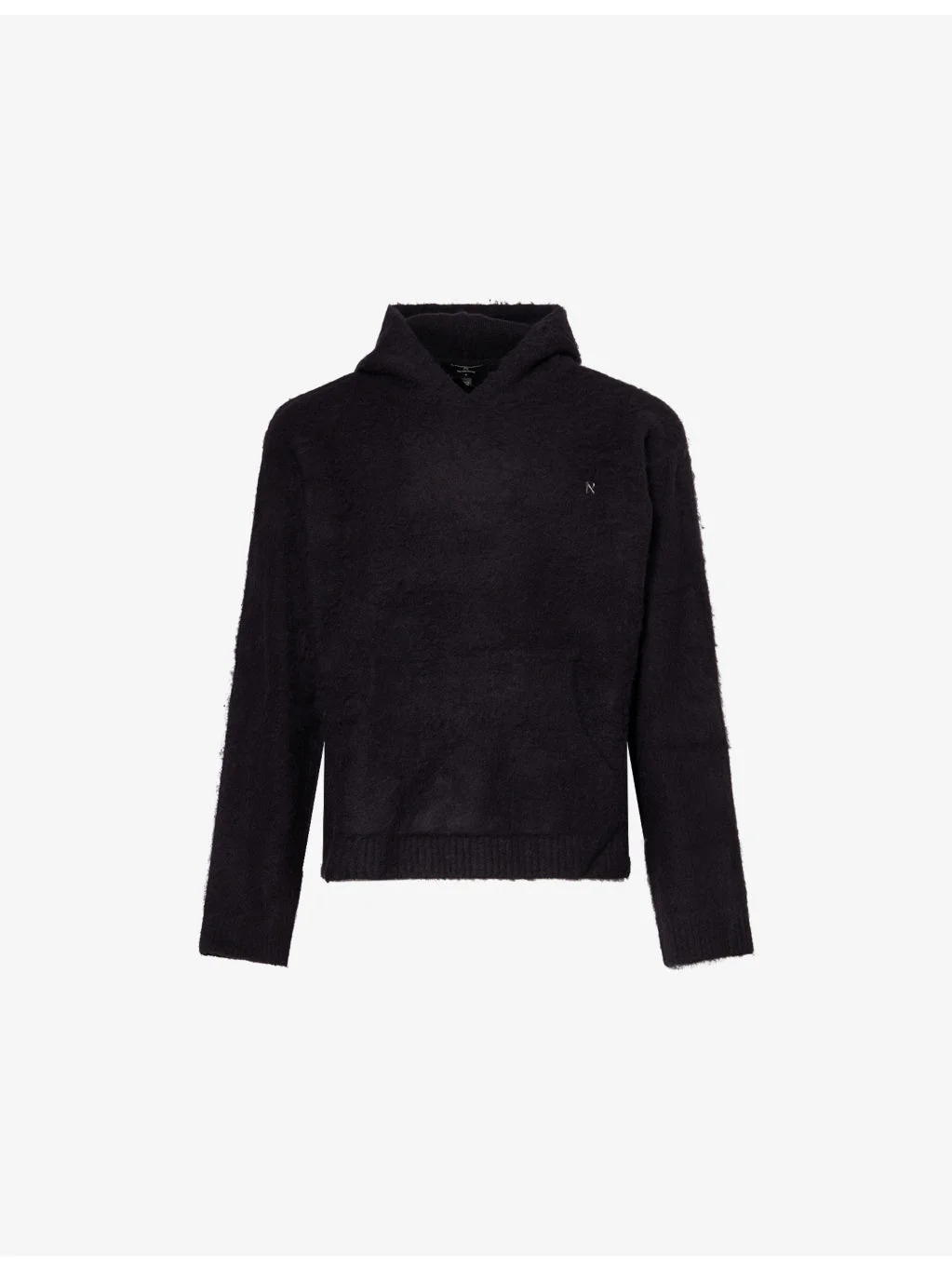 Textured Borg Relaxed-Fit Knitted Hoodie - 1