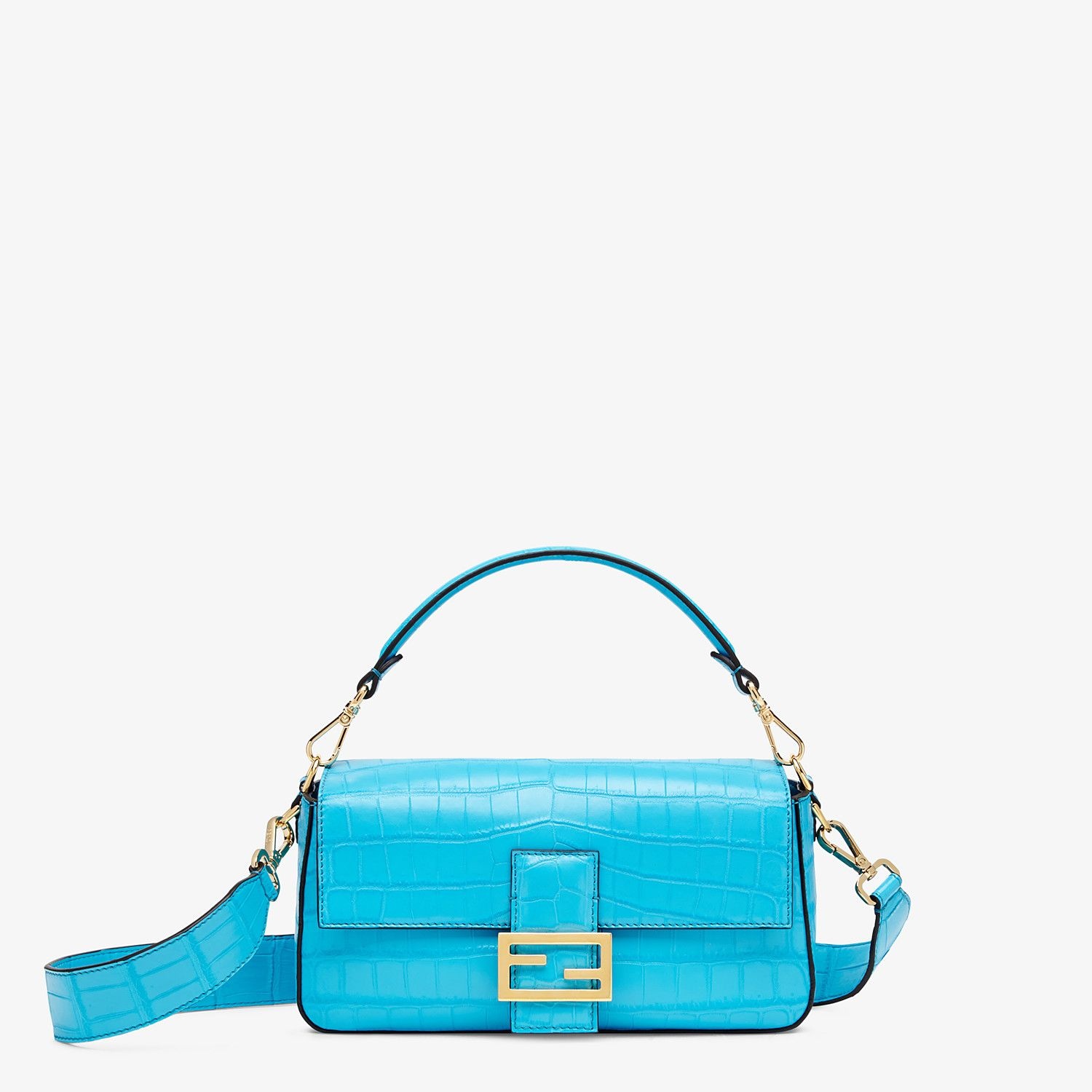 Light blue crocodile leather bag - 1