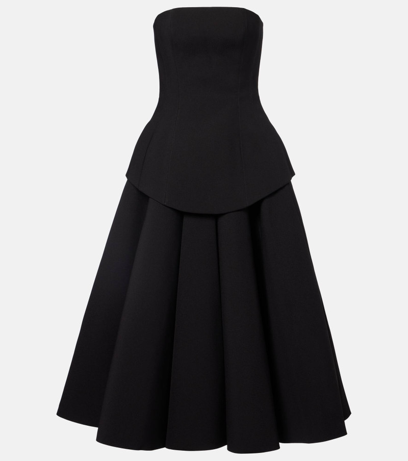 Ada strapless crêpe midi dress 1