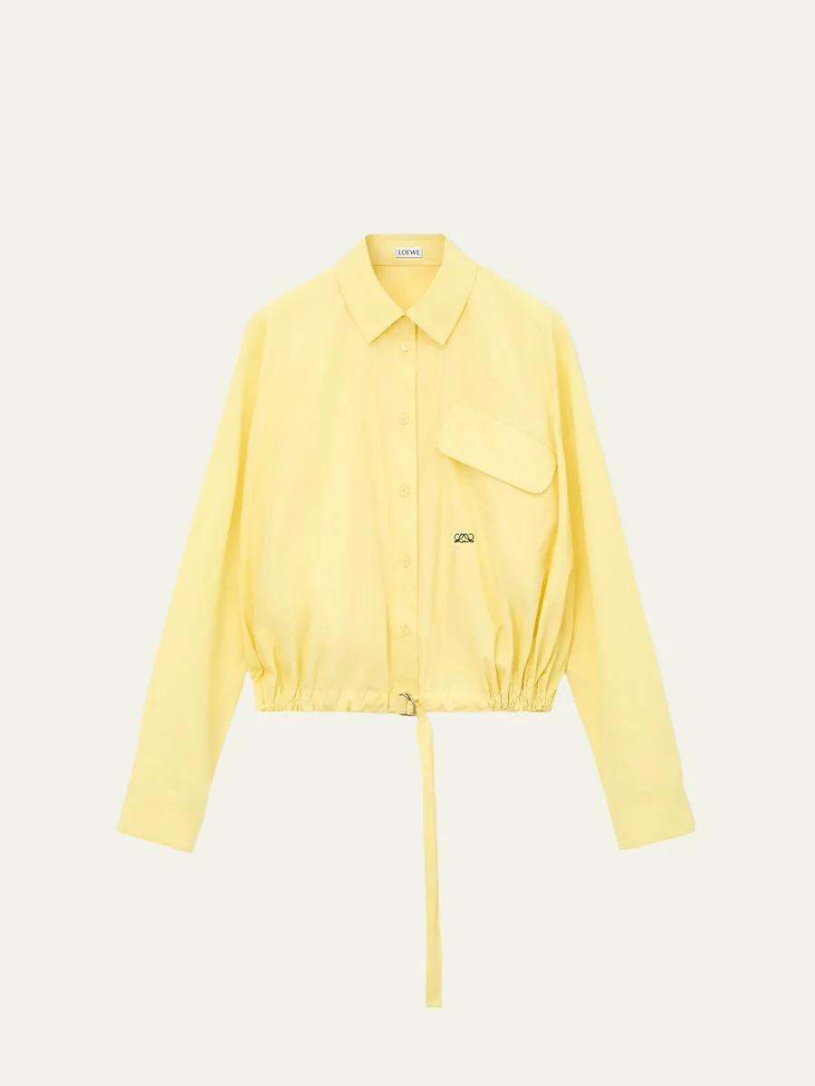 Belted Balloon Button-Down Shirt - 1