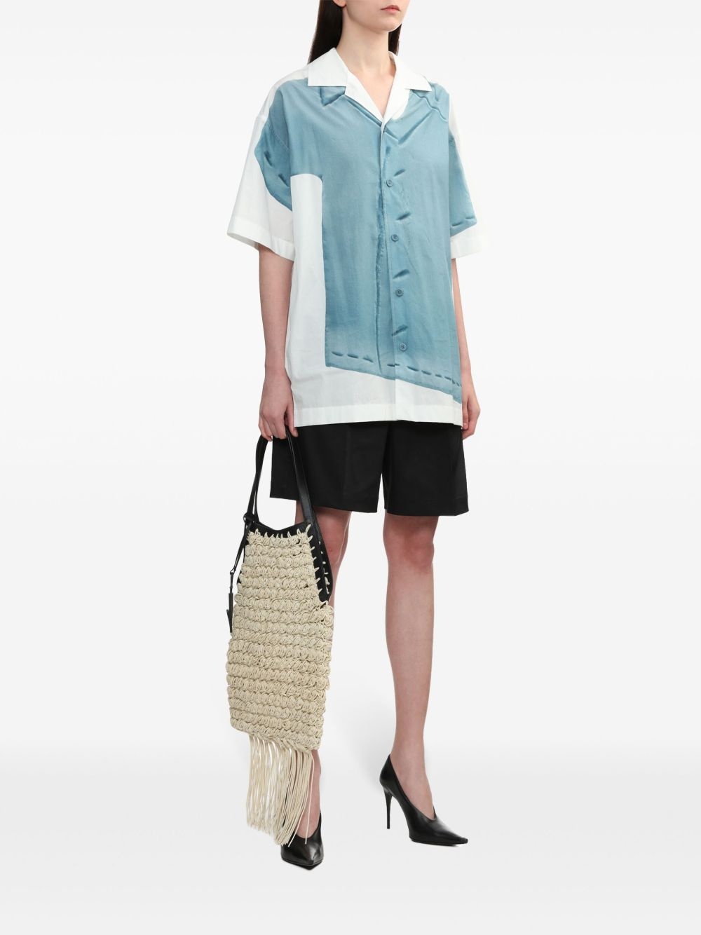 trompe l'oeil-print cotton shirt - 3