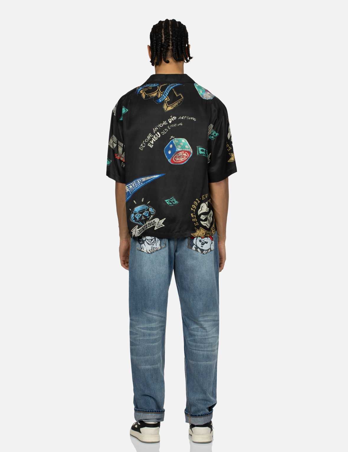 PLAYFUL GODHEAD PRINT AND SEAGULL EMBROIDERY 3D FIT JEANS - 5