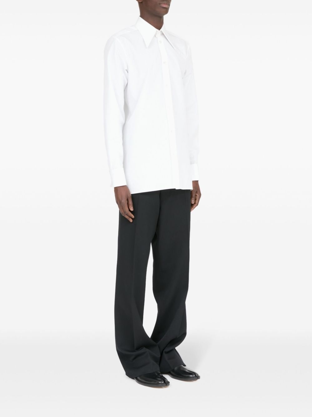 pointed-collar cotton shirt - 3