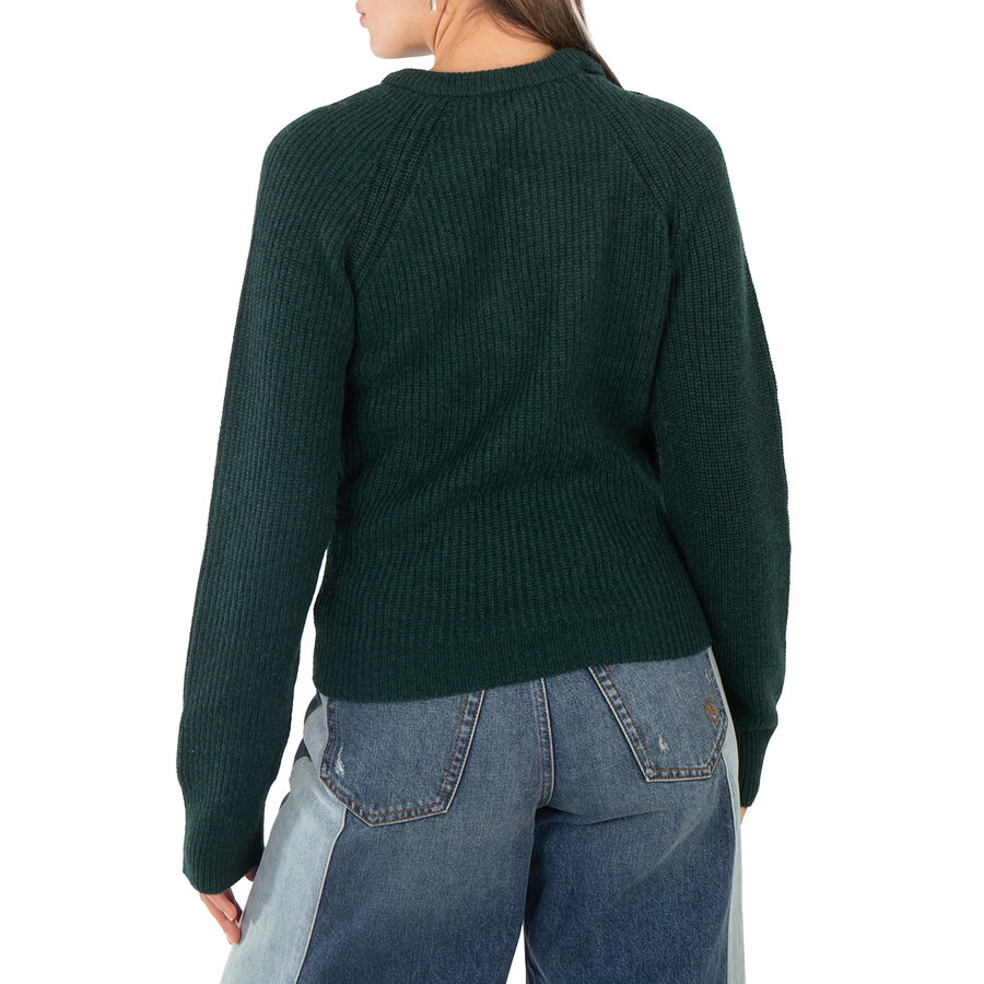 Stella Mccartney Ladies Forest Green Cashmere Knit Jumper - 2