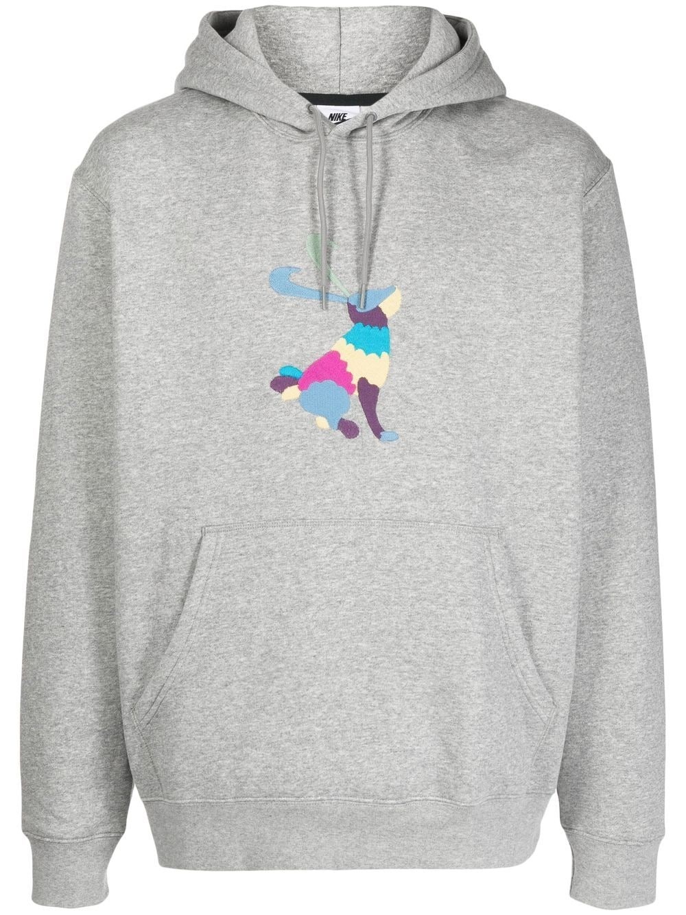 graphic-embroidery hoodie - 1