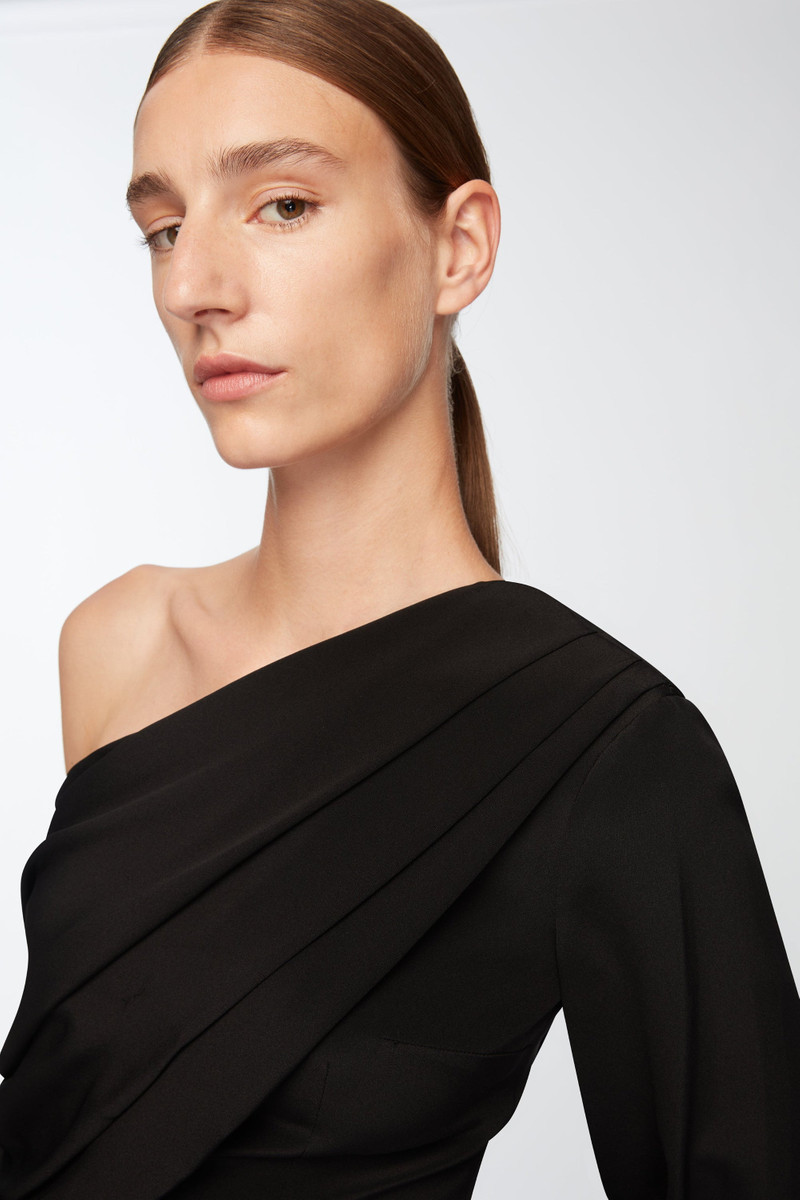 Alida Top In Black Silk Crepe De Chine 3