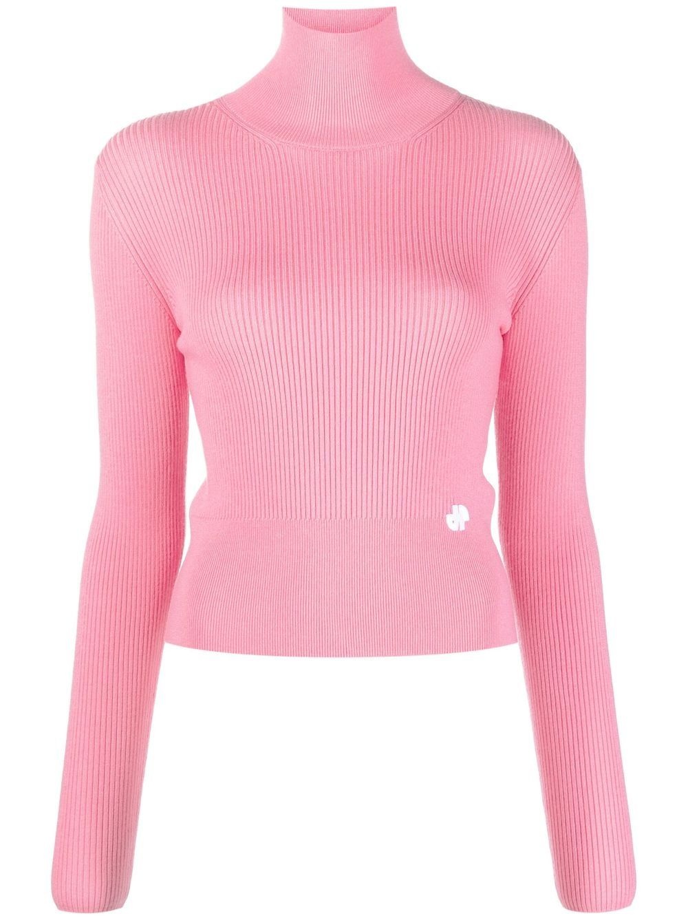 roll-neck ribbed jumper - 1