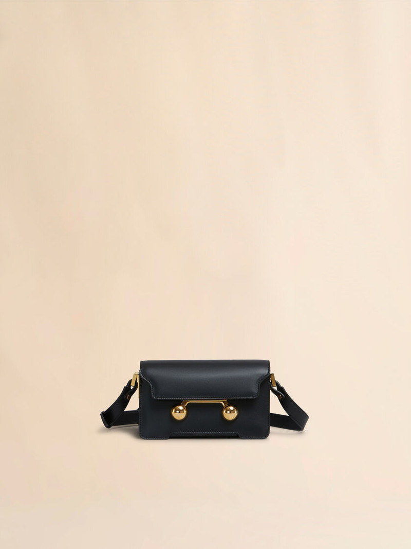 BLACK LEATHER TRUNKAROO MINI SHOULDER BAG 1