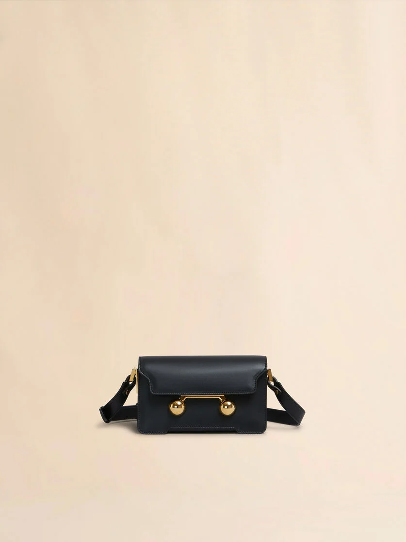 BLACK LEATHER TRUNKAROO MINI SHOULDER BAG - 1
