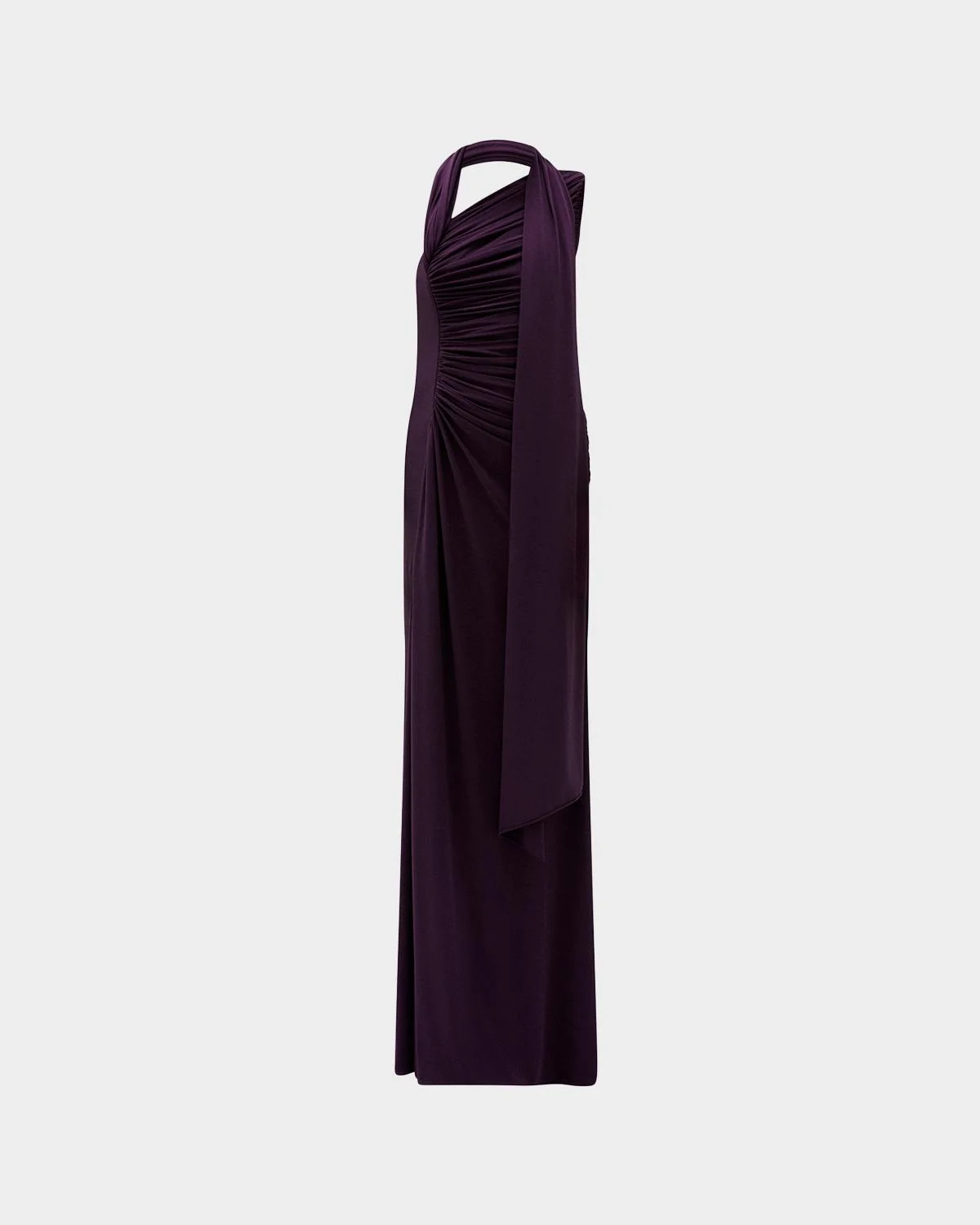 Ruched High-Slit Column Gown - 1