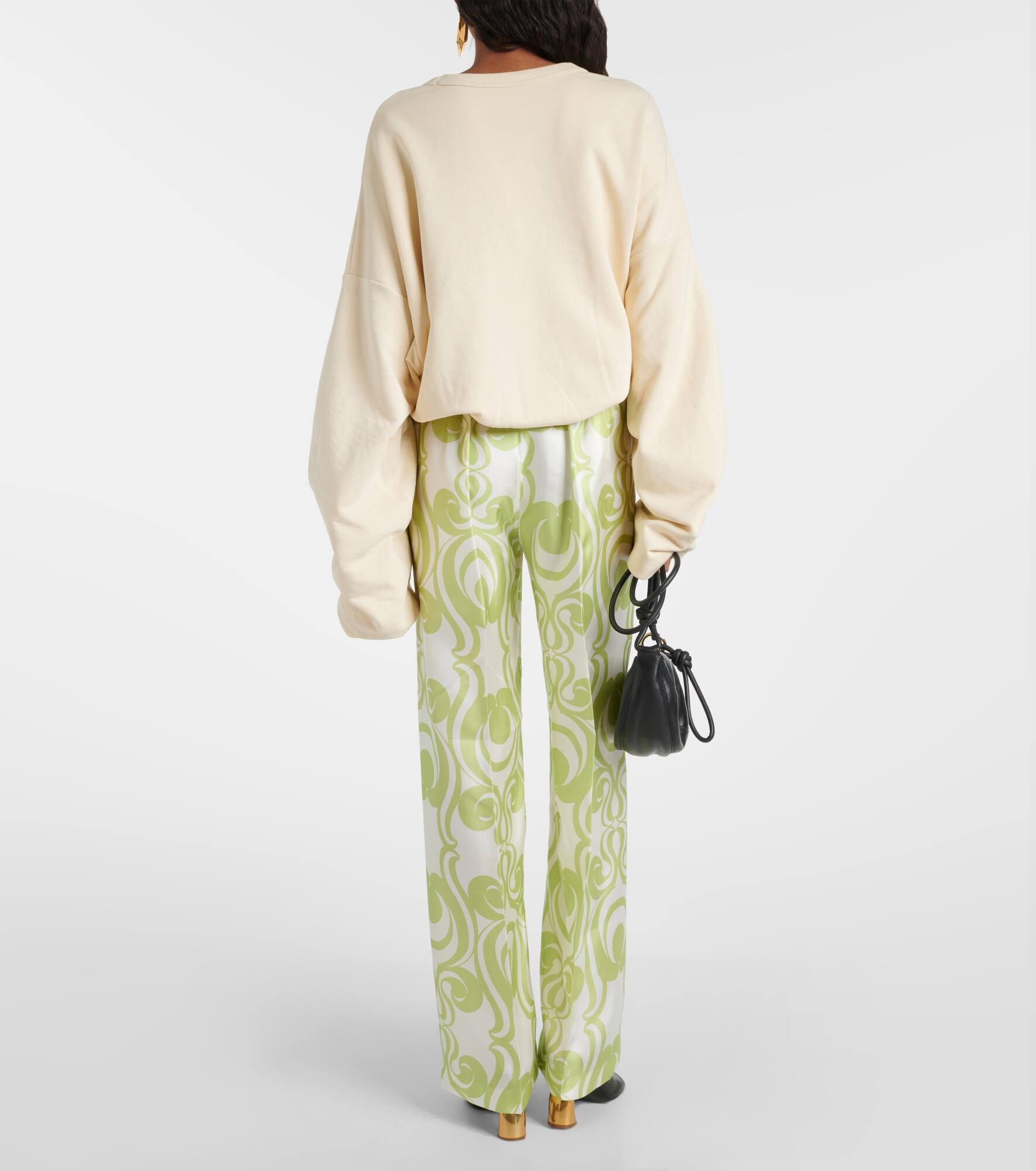 Printed silk wide-leg pants - 3