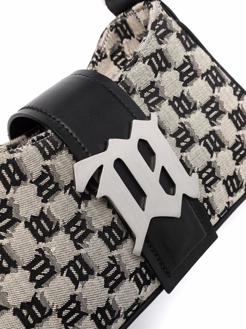 logo-plaque woven shoulder bag 4