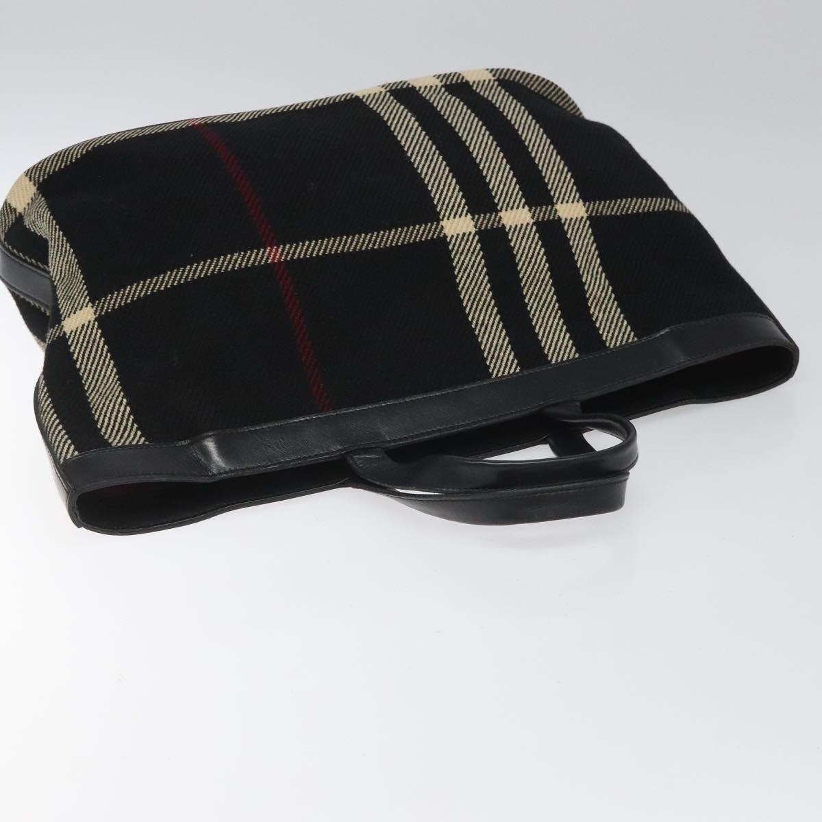 Burberry Nova Check Hand Bag Wool Black - 6