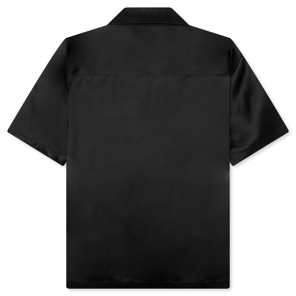 VISCOSE AND SILK TWILL SHIRT - BLACK - 2