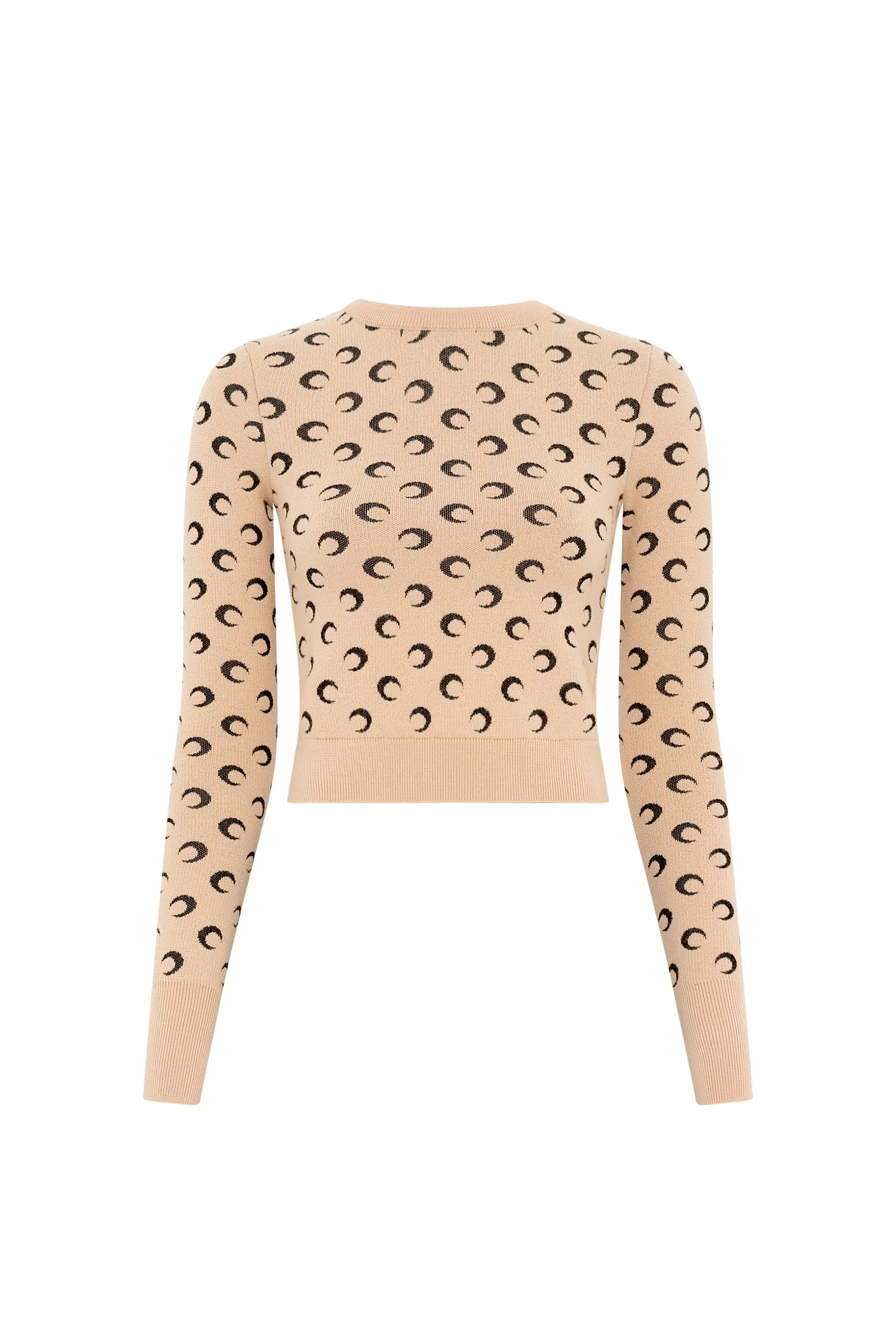 Moon Jacquard Knit Fitted Sweater - 1