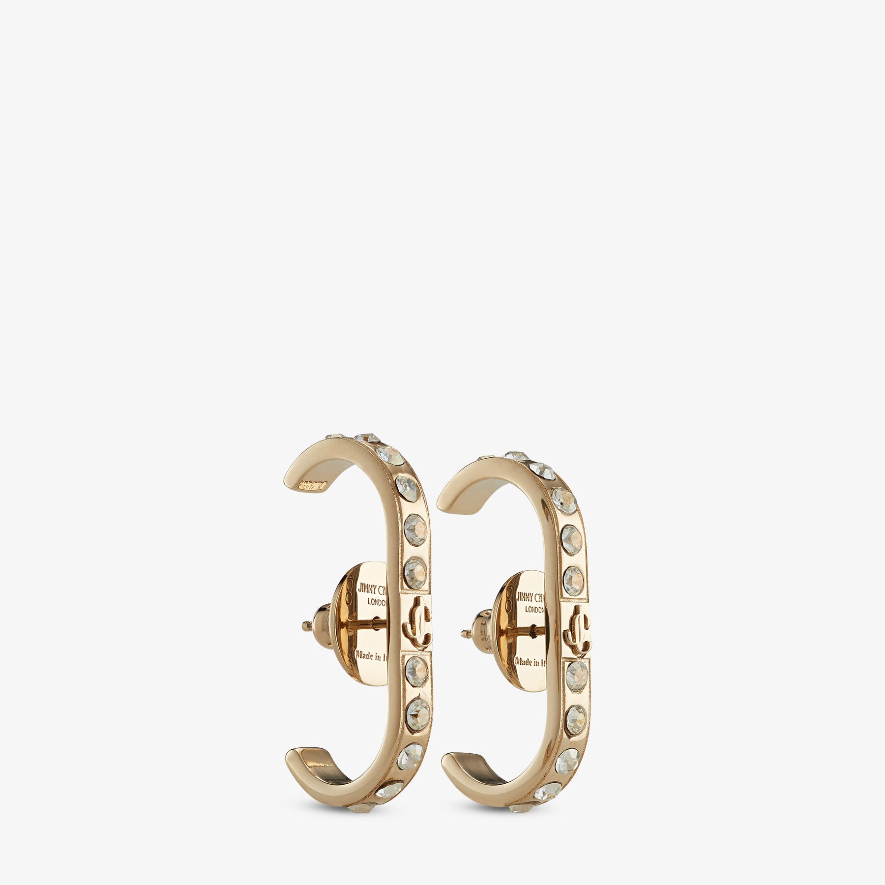 JC Cuff Earring
Gold-finish Metal and Crystal Cuff Earrings with JC Monogram - 4