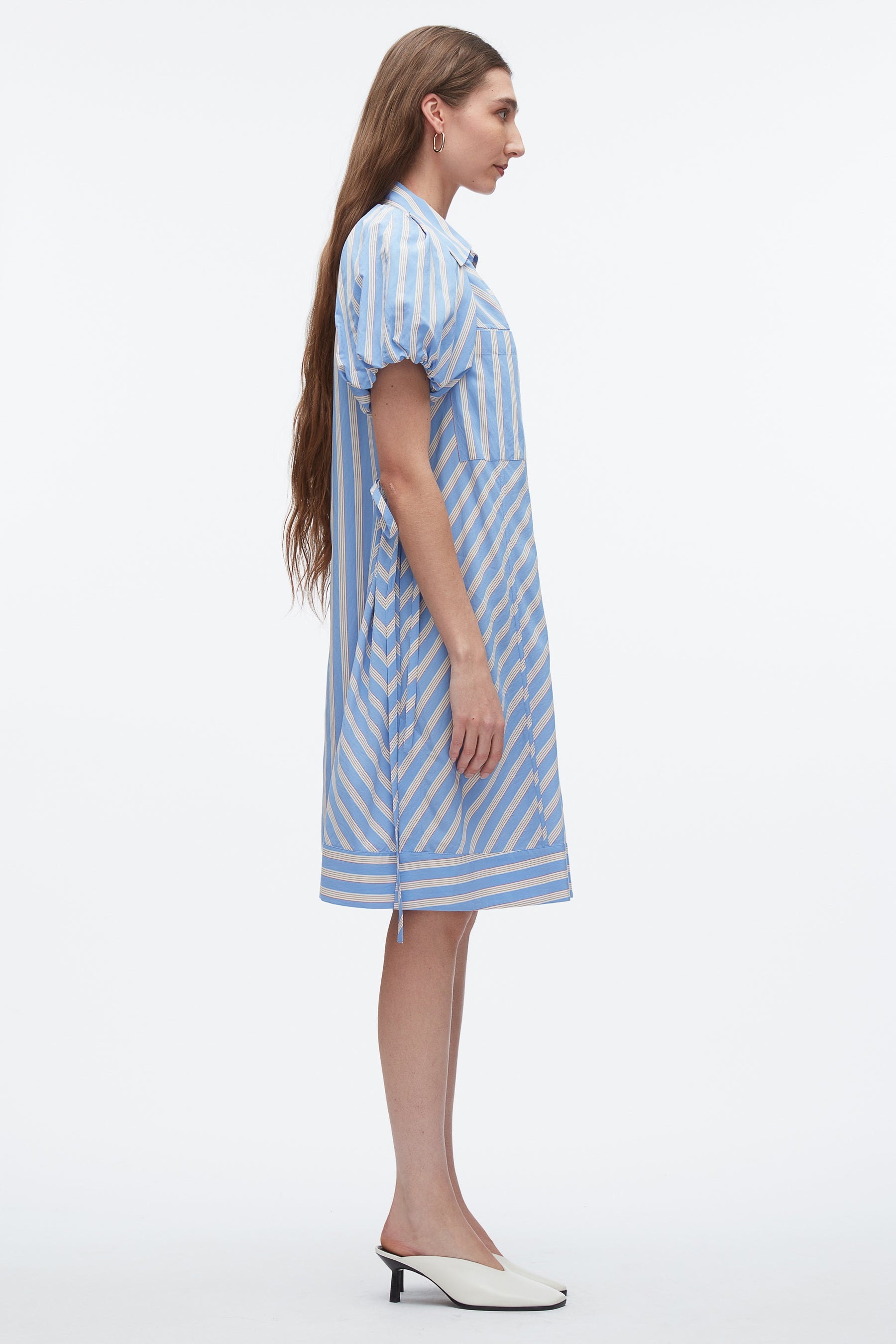 Puff Sleeve Short Shirt Dress - 3