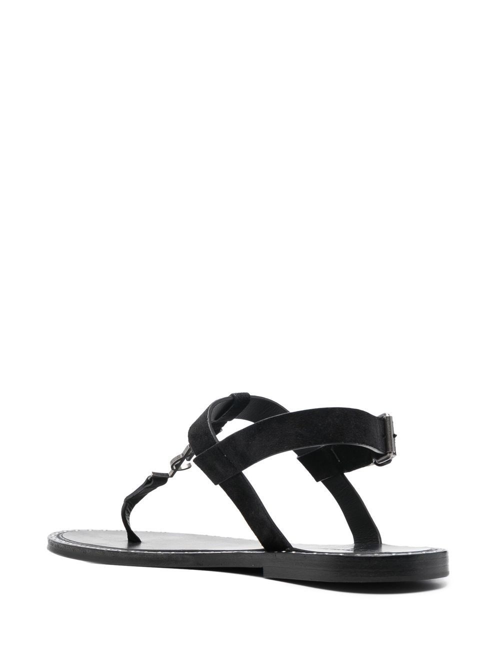 Cassandra logo plaque flat sandals - 3